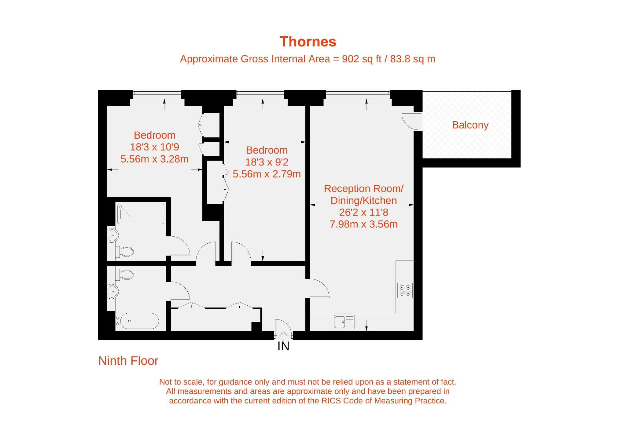 2 Bedrooms Flat to rent in Thornes House, London SW11