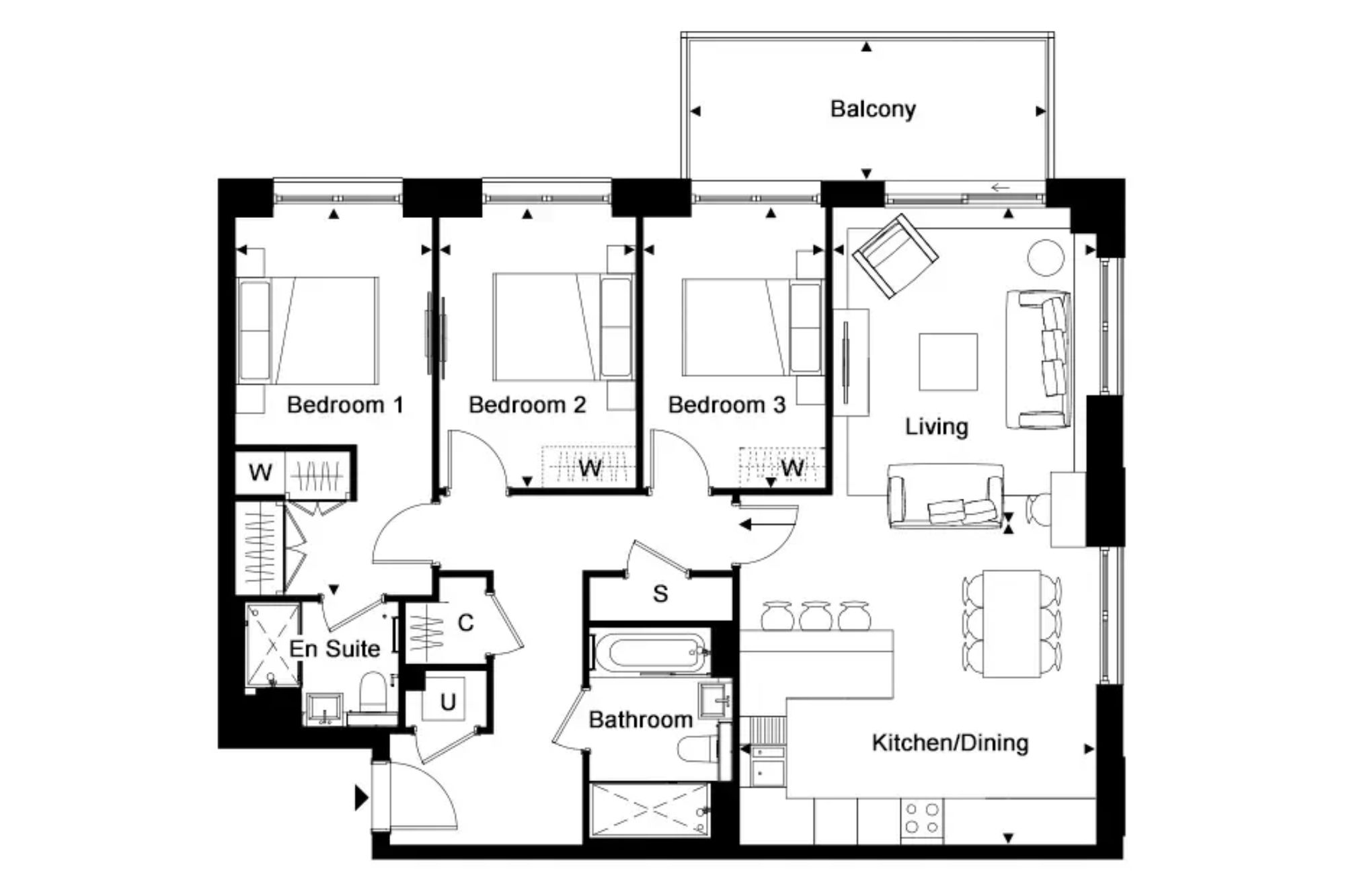 A1.07.01 Heron Wharf 141 Leven Rd, London floorplan