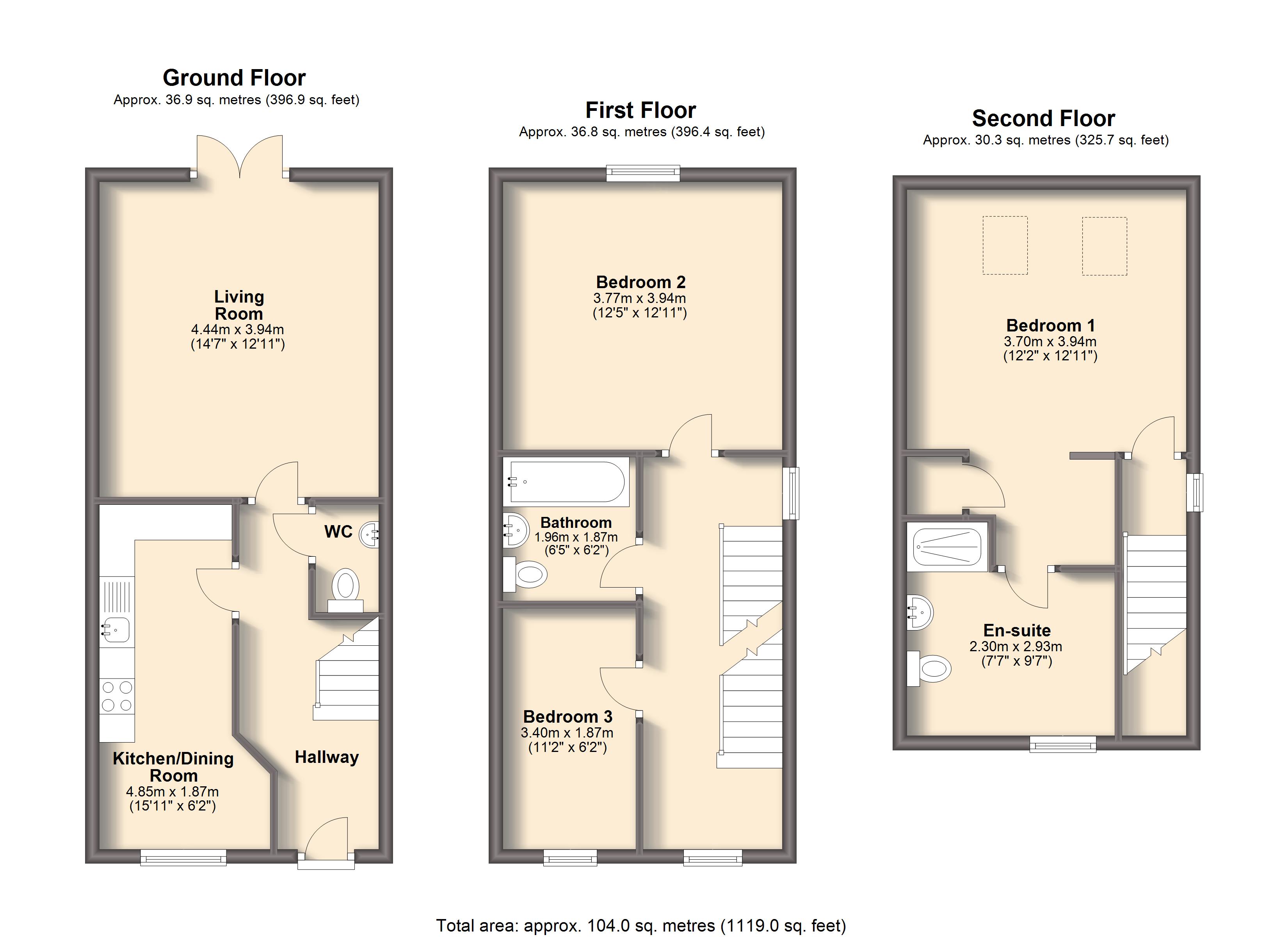 3 Bedrooms Town house for sale in Halfway Close, Halfway, Sheffield S20