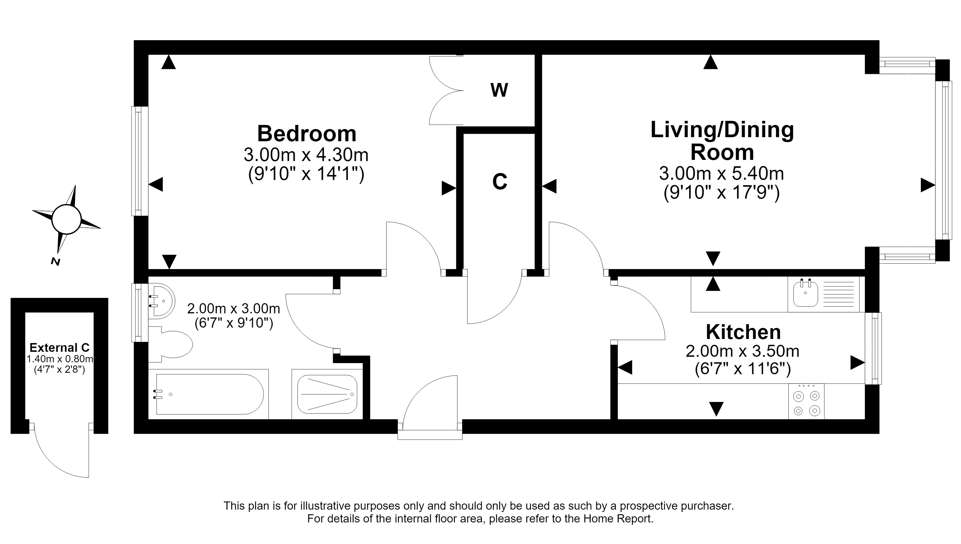 129 (flat 3) Wardie Court, Granton Road, Trinity, Edinburgh floorplan