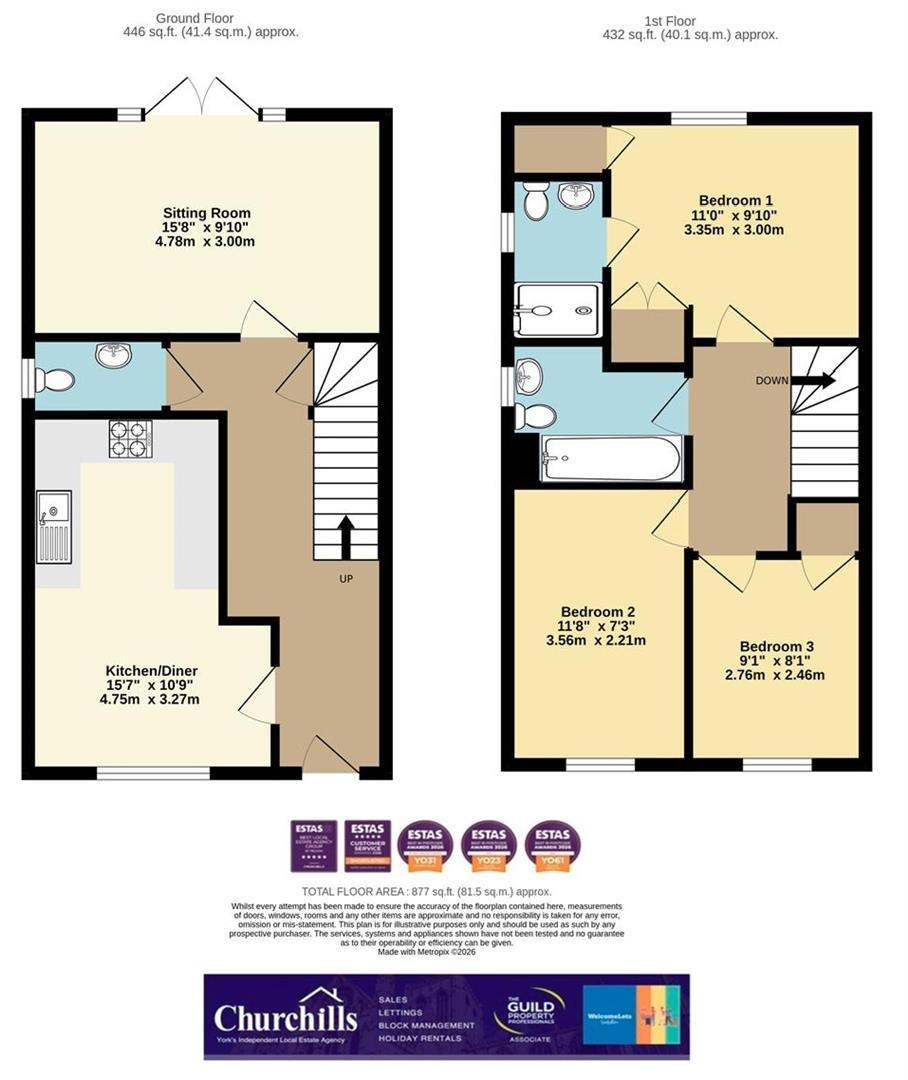 44, Partridge Road, York floorplan