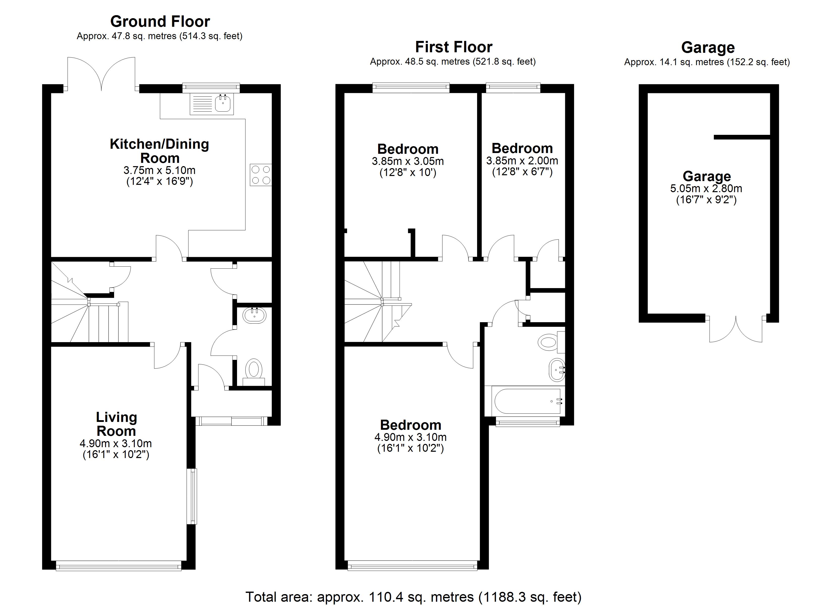 3 Bedrooms Terraced house for sale in Buckingham Gardens, West Molesey KT8