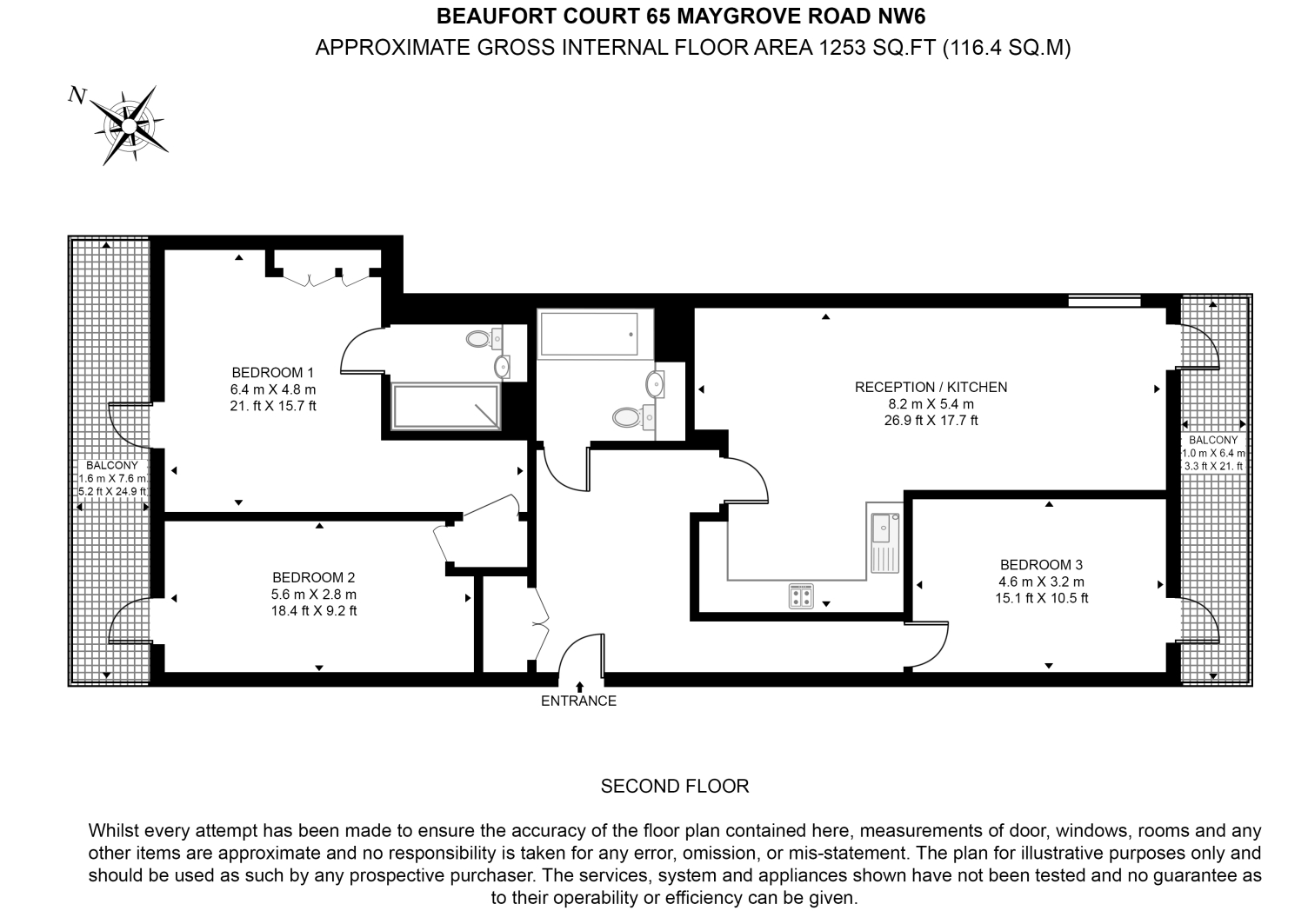 Beaufort Court, West Hampstead floorplan