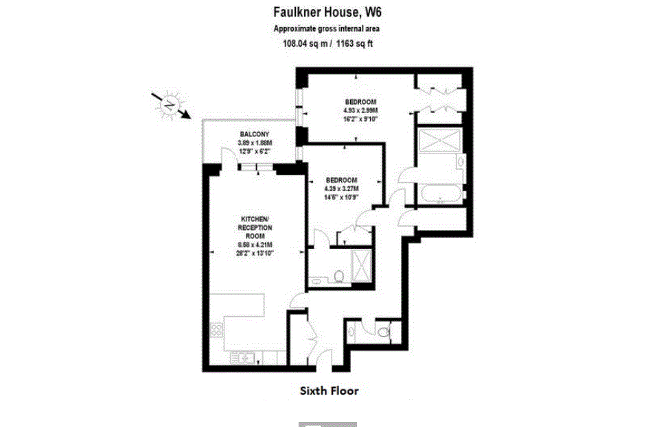 Faulkner House, London W6, 2 bedroom flat to rent 61166630