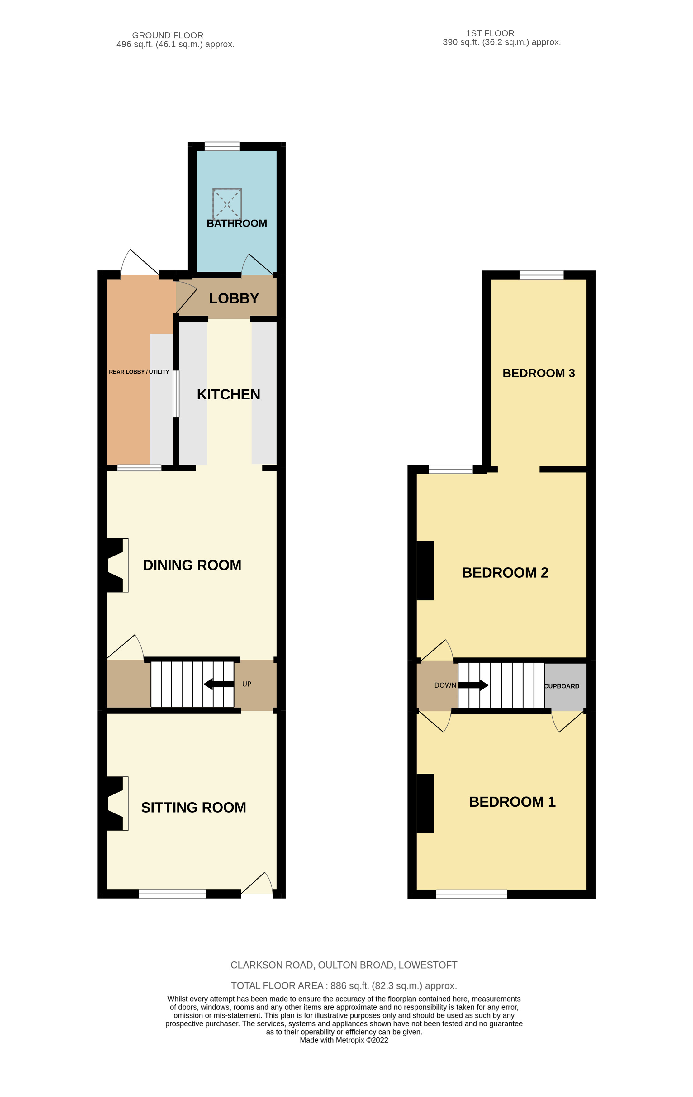 Clarkson Road, Oulton Broad, Lowestoft NR32, 3 bedroom terraced house for sale 63410039