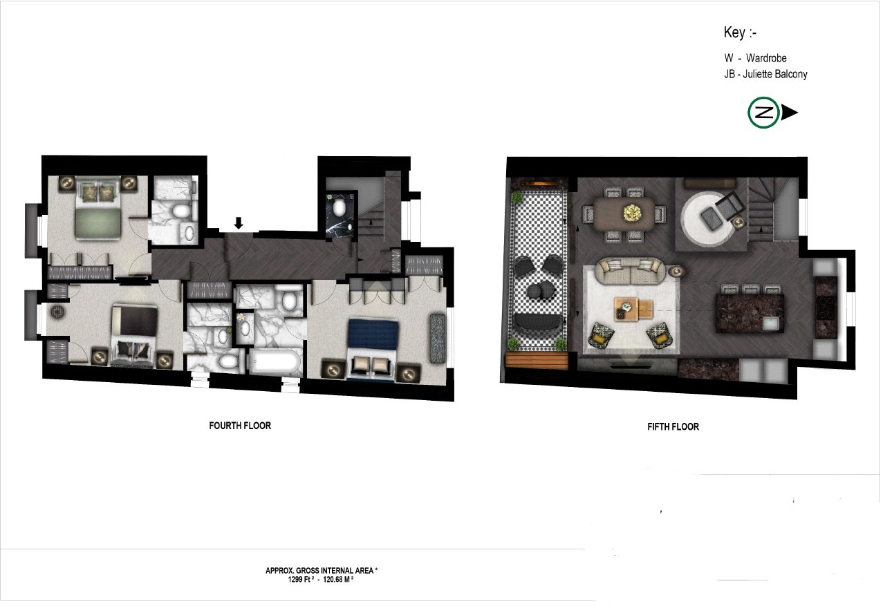 West Penthouse,, 21-22 Prince Of Wales Terrace, London floorplan