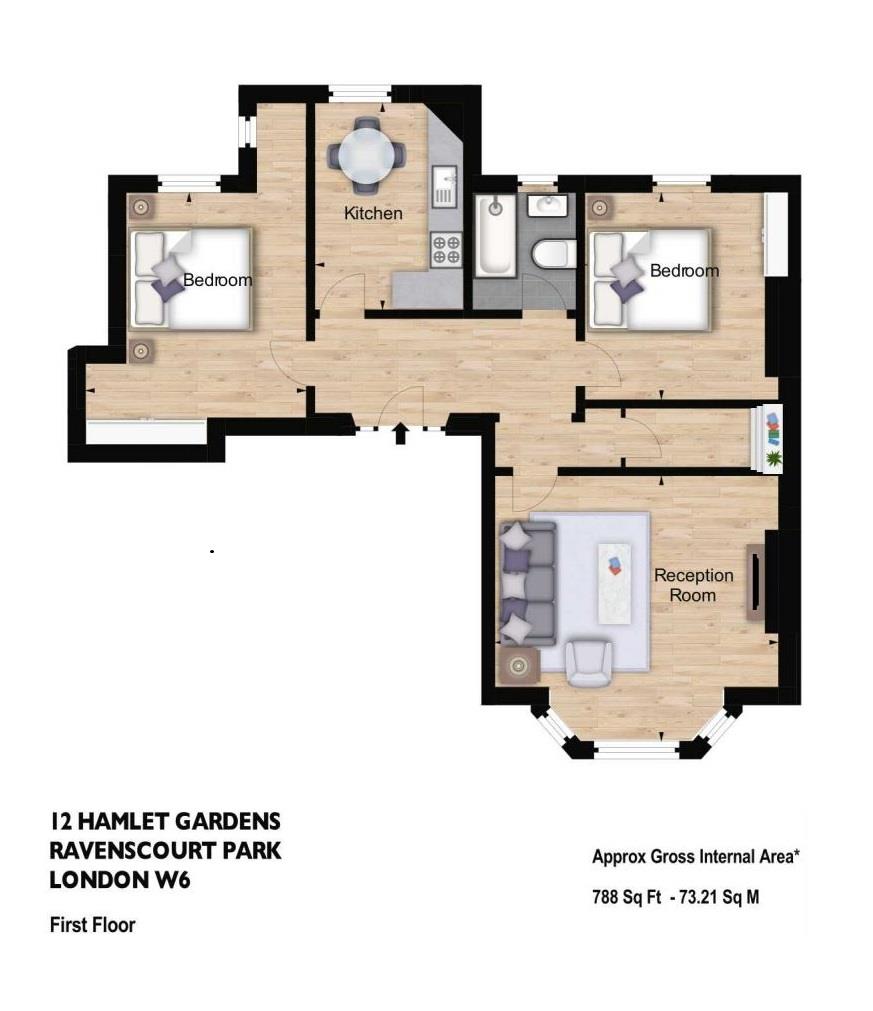 2 Bedrooms Flat to rent in Hamlet Gardens, London W6