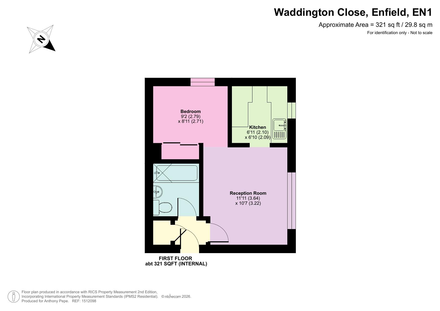 75, Waddington Close, Enfield floorplan