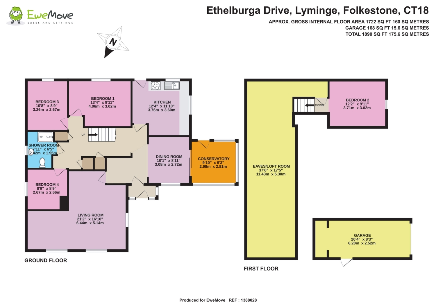1, Ethelburga Drive, Folkestone floorplan