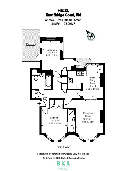 2 Bedrooms Flat to rent in Kew Bridge Court, Chiswick, London W4