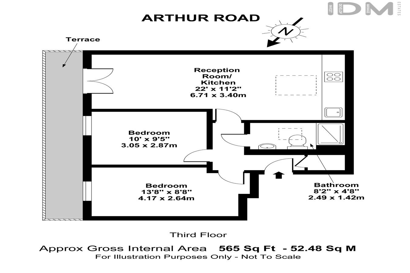 2 Bedrooms Flat to rent in Arthur Road, London N7