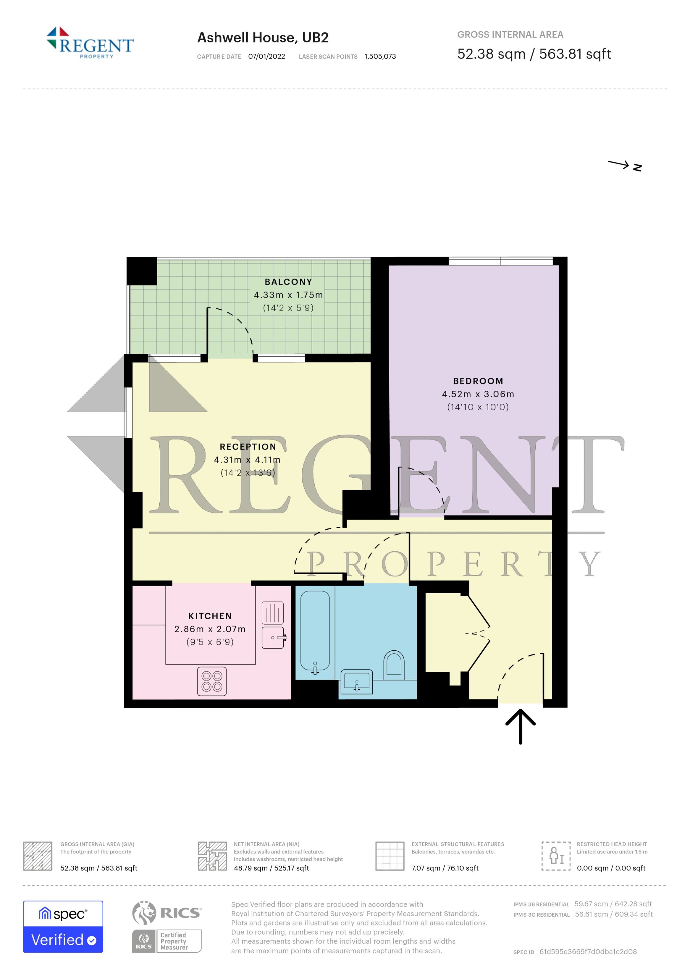 59, Ashwell House, Healum Avenue, Southall floorplan