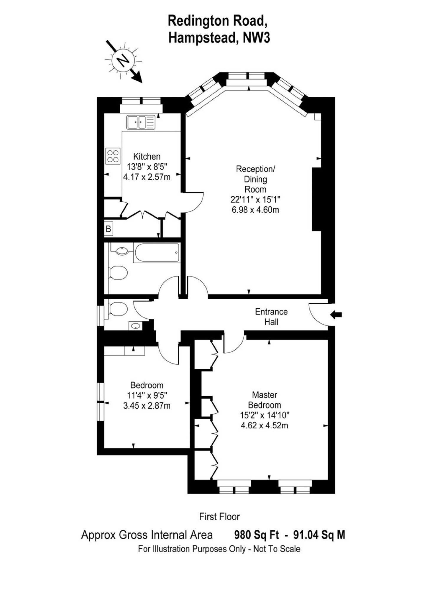 2 Bedrooms Flat to rent in Redington Road, Hampstead, London NW3