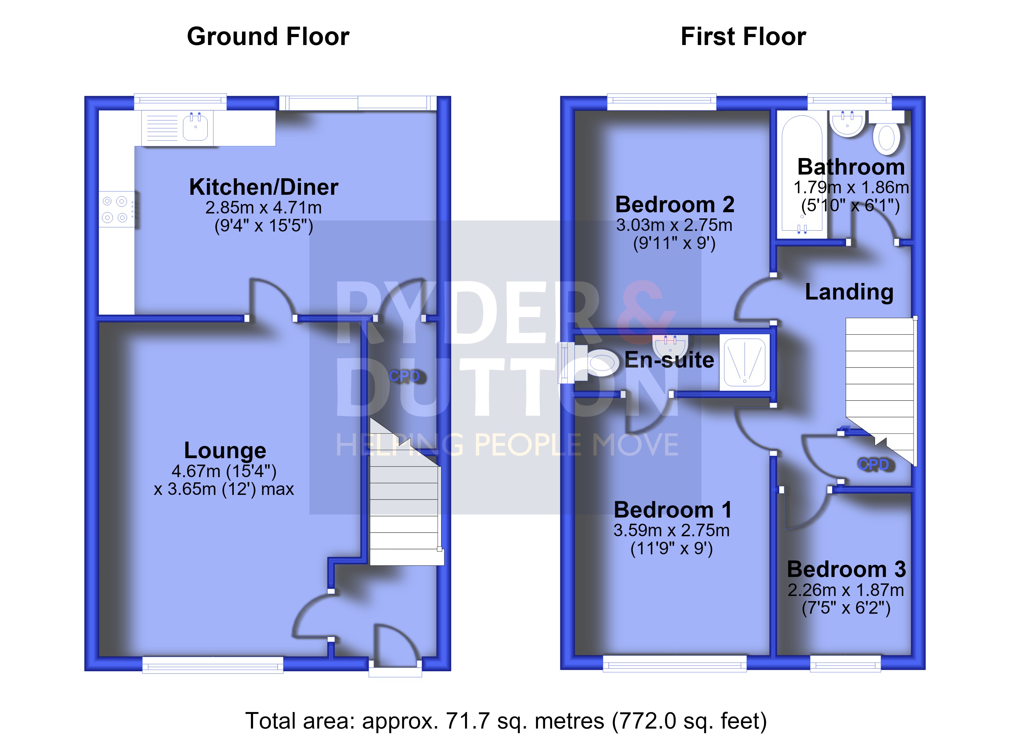 45, Greetland Drive, Manchester floorplan