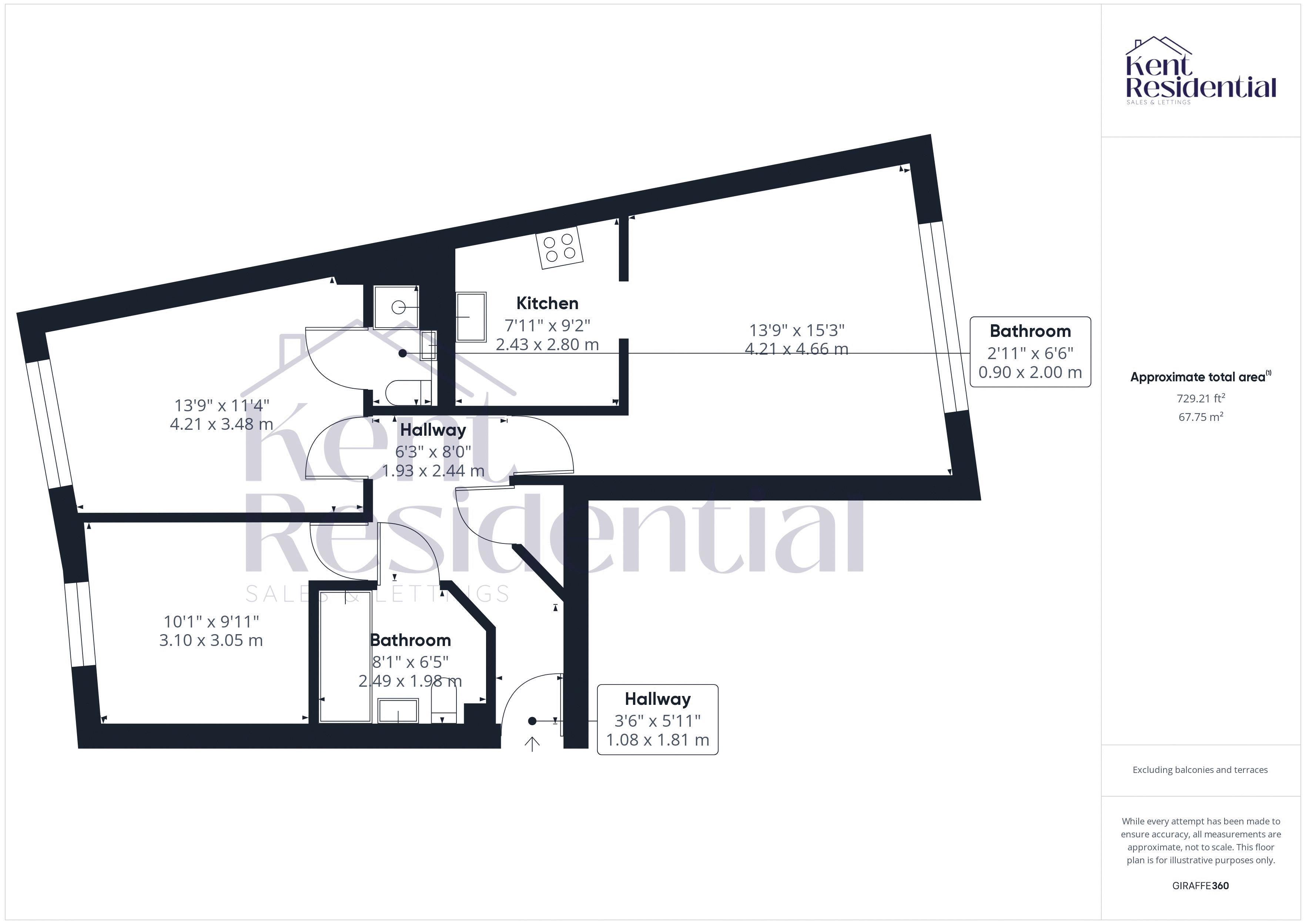 Scotney Gardens, St. Peters Street, Maidstone ME16, 2 bedroom flat to