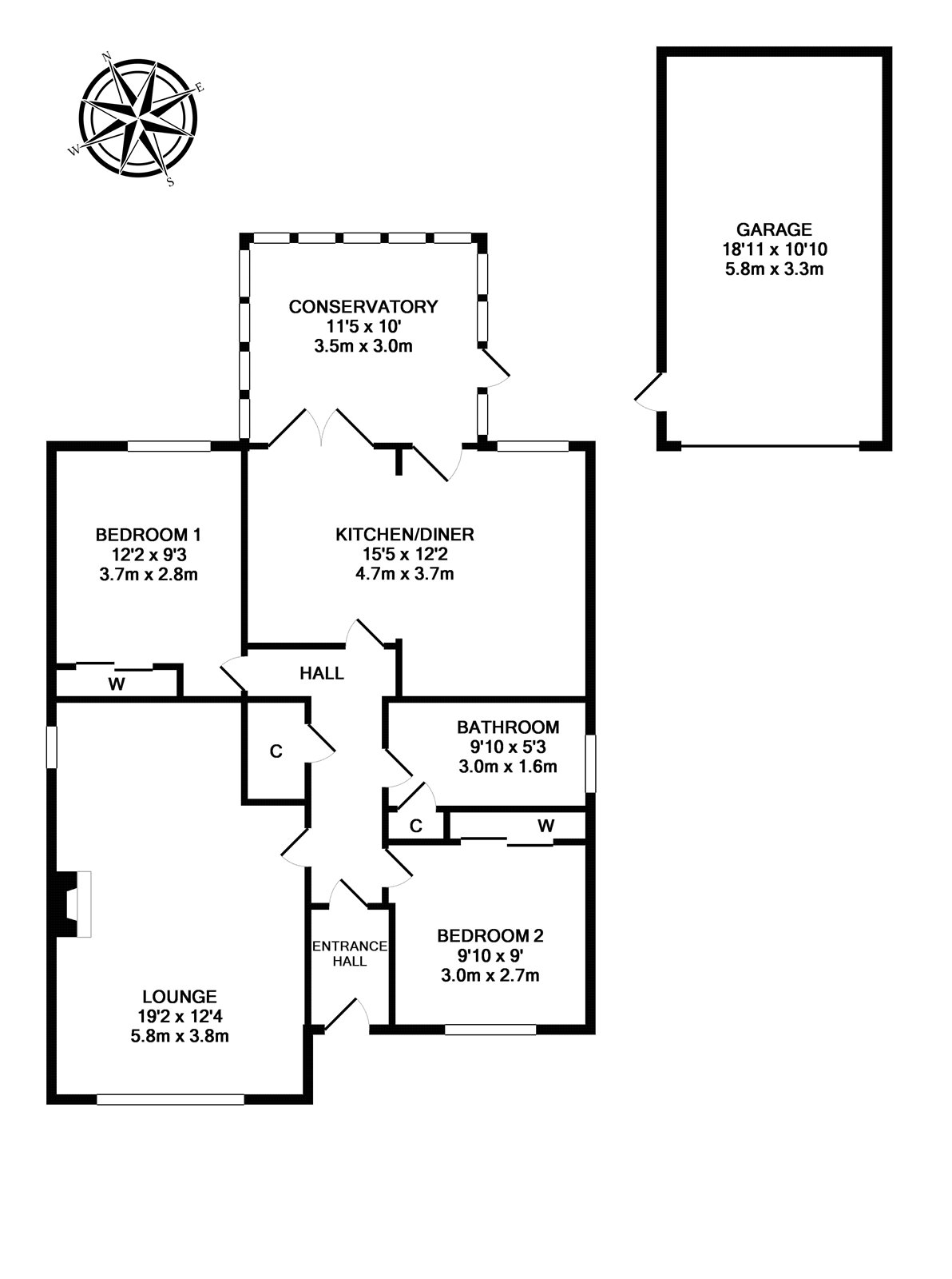 2 Bedrooms Detached bungalow for sale in Banks View, Airth FK2