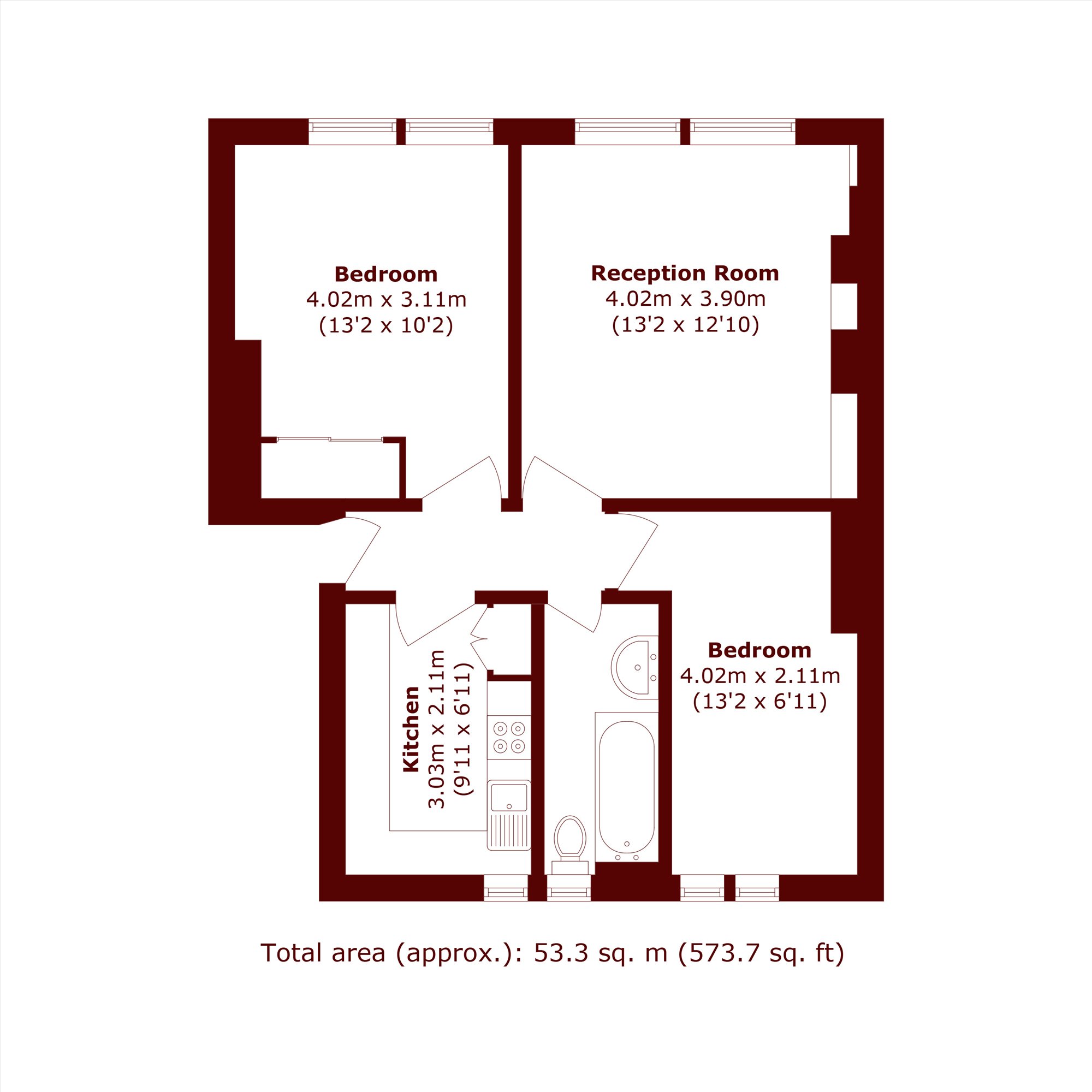 Flat 8, T Block, Peabody Estate, London floorplan