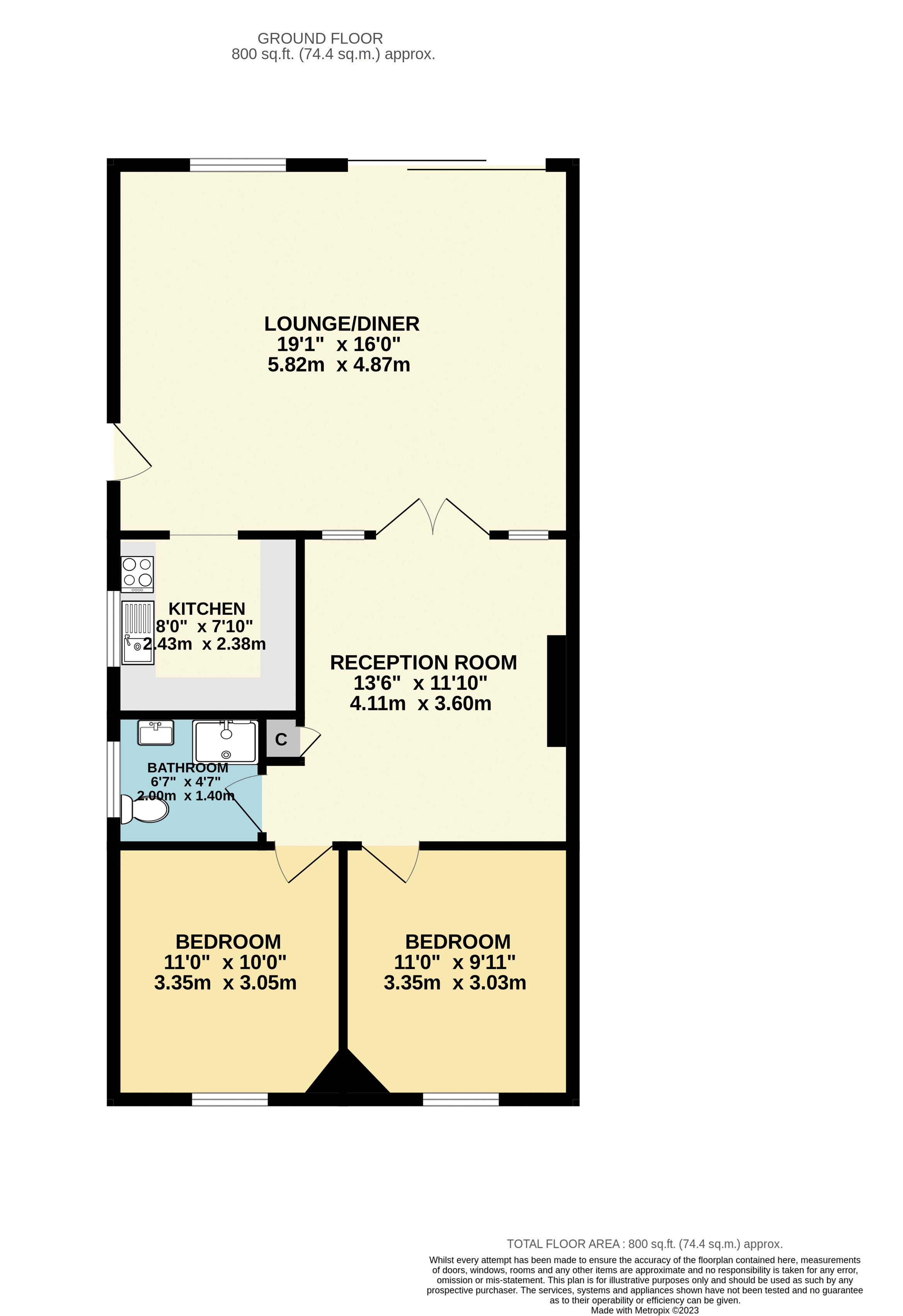 Trafalgar Avenue, Worcester Park KT4, 2 bedroom semidetached bungalow