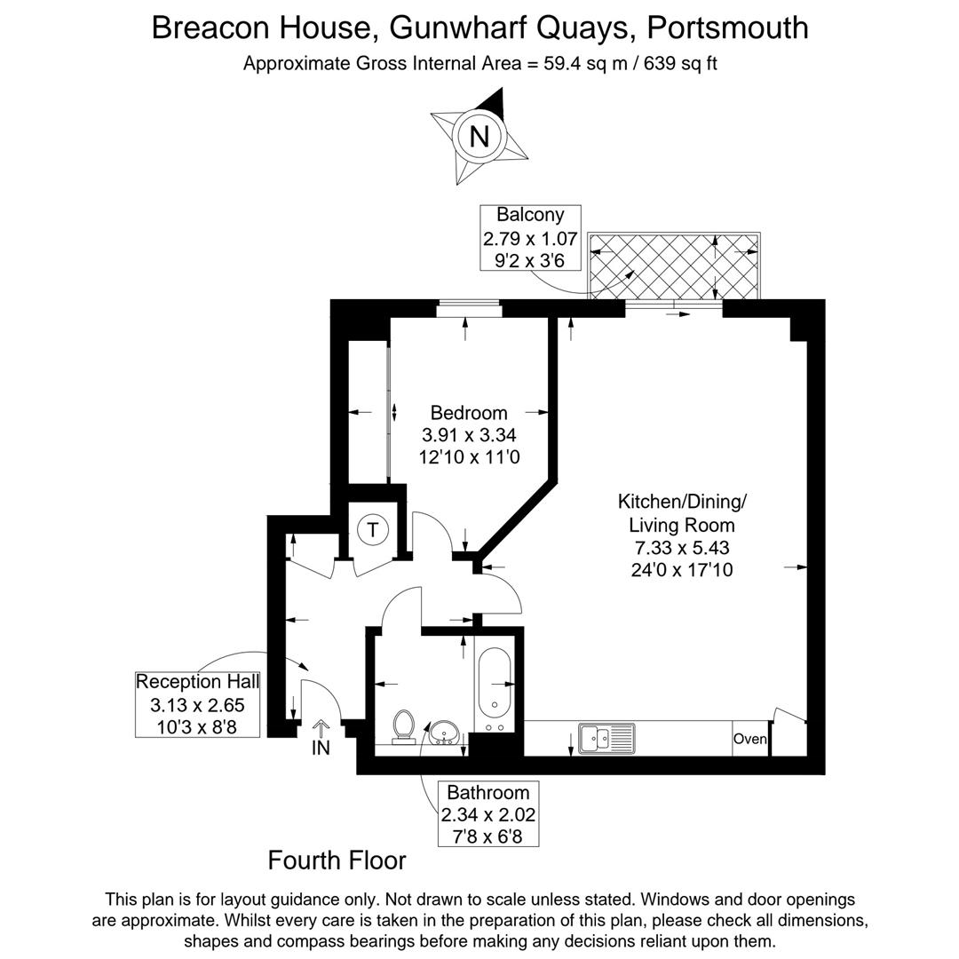 51 Brecon House, Gunwharf Quays, Portsmouth floorplan