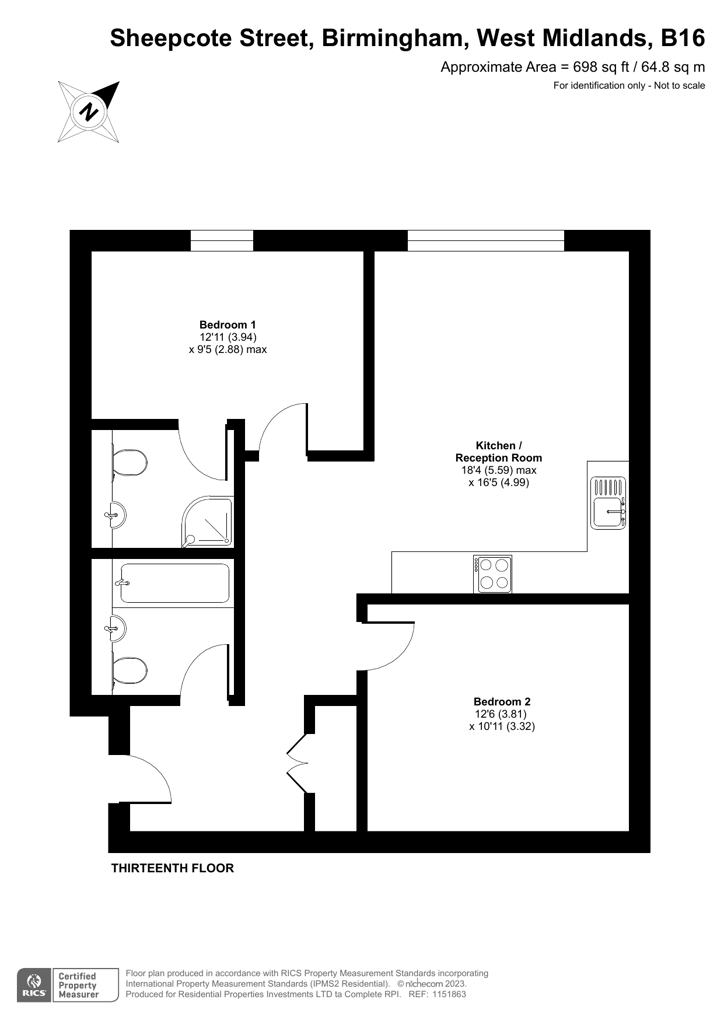Apartment 111, 60, Sheepcote Street, West Midlands floorplan