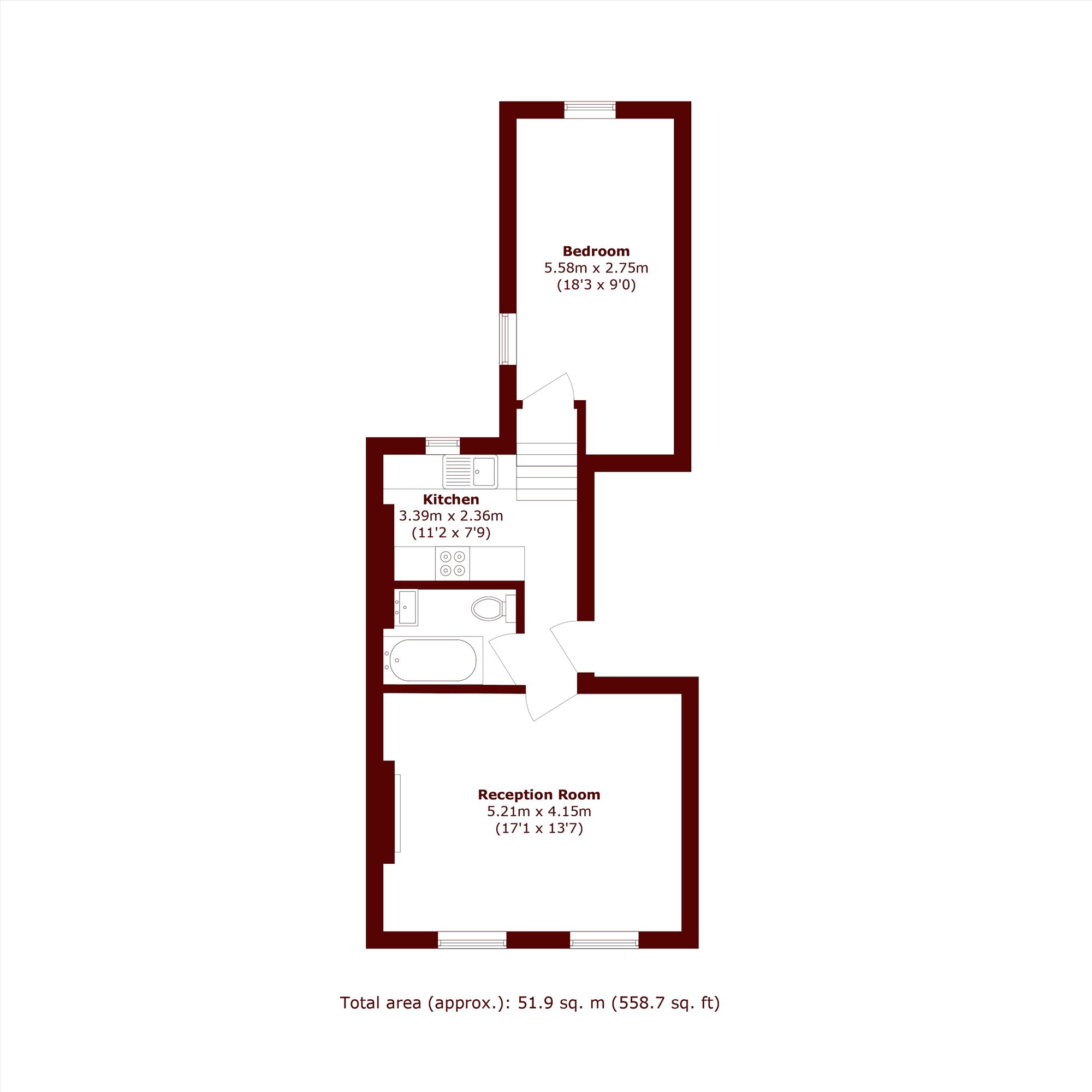 Flat C, 7, Brackenbury Road, London floorplan