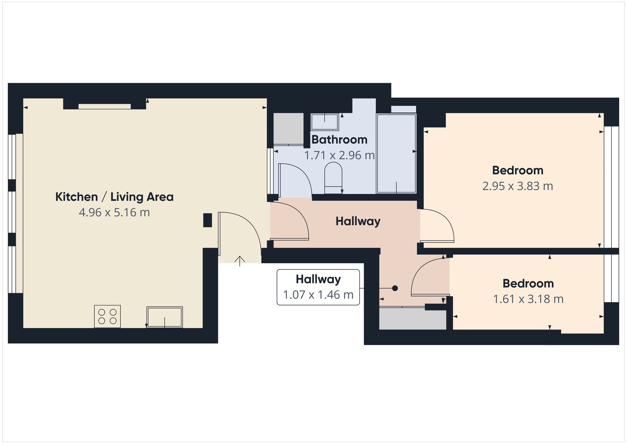 Flat 1, 246, Lavender Hill, London floorplan