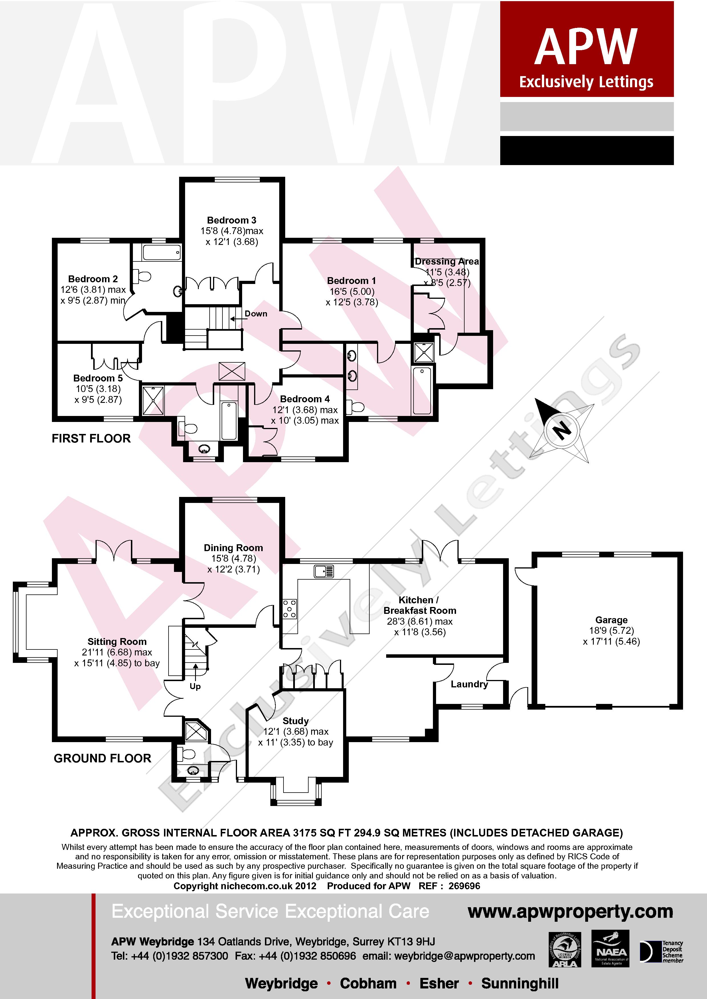 5 Bedrooms Detached house to rent in Godolphin Road, Weybridge KT13