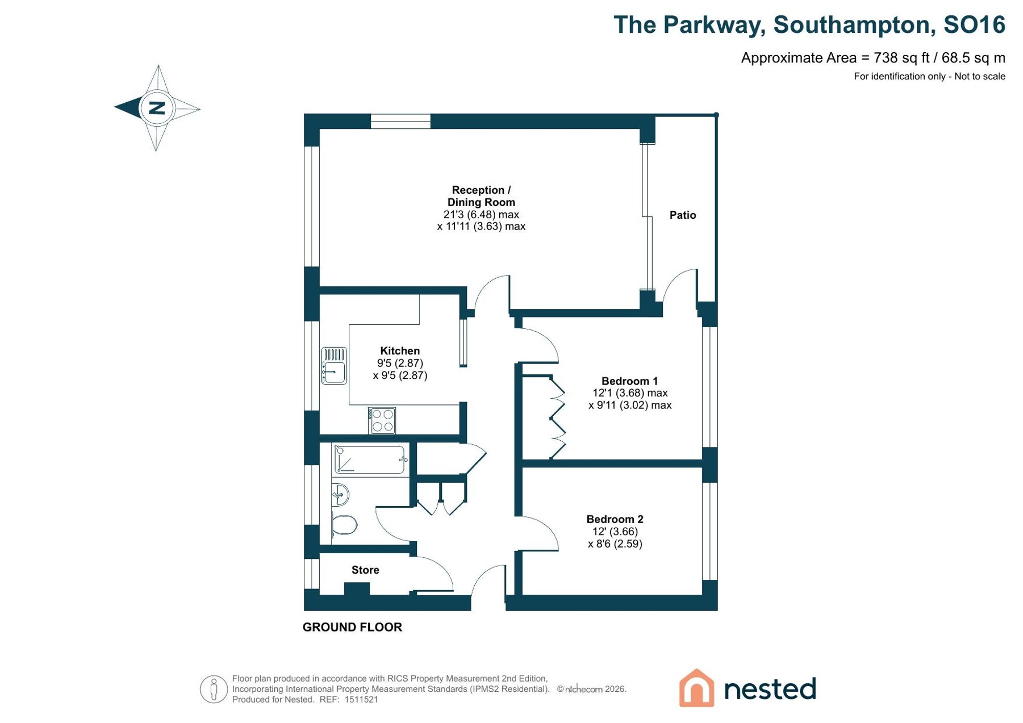 Flat 2, 68 The Parkway, Southampton floorplan