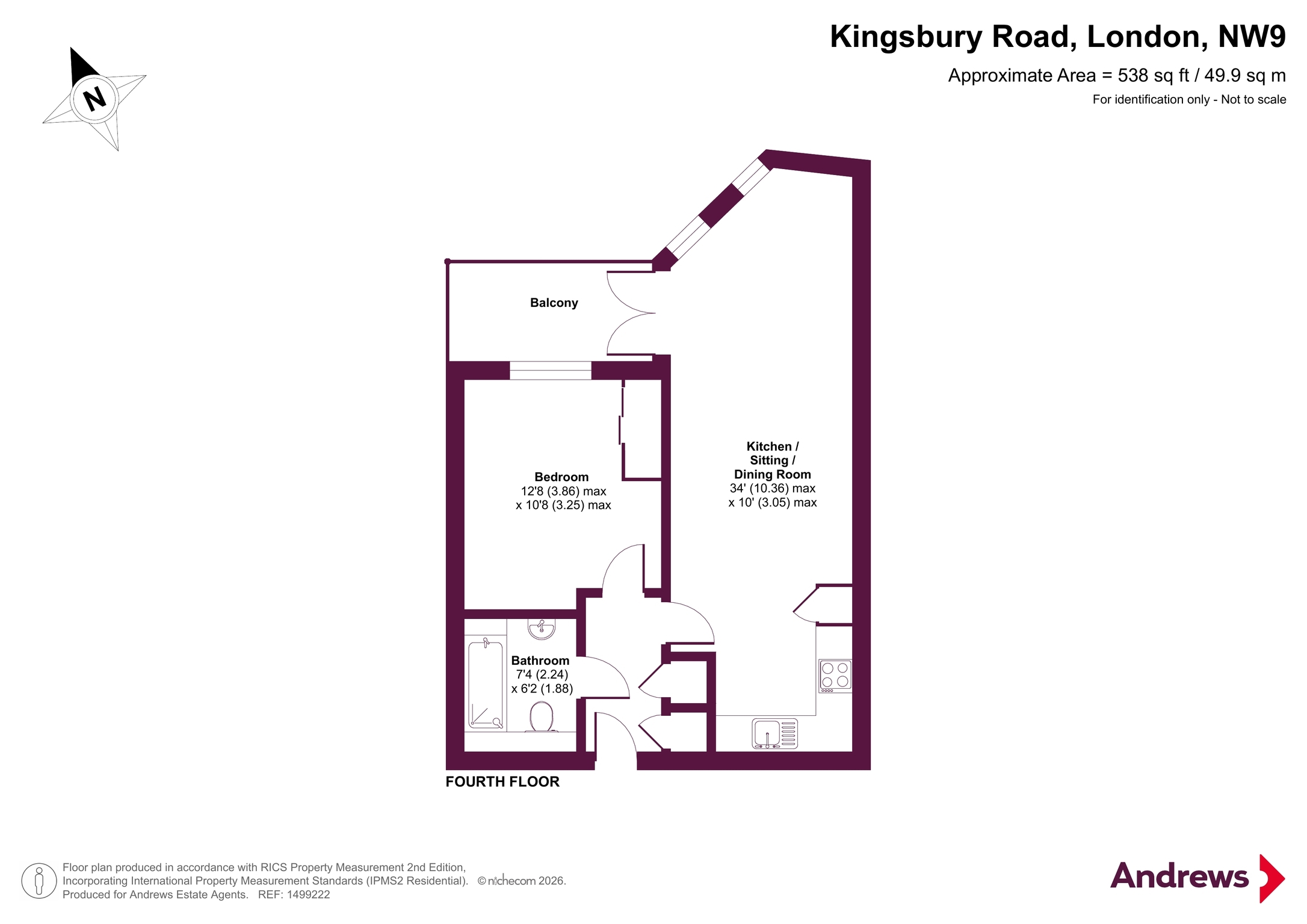 Flat 38, Azure Court, 666, Kingsbury Road, London floorplan