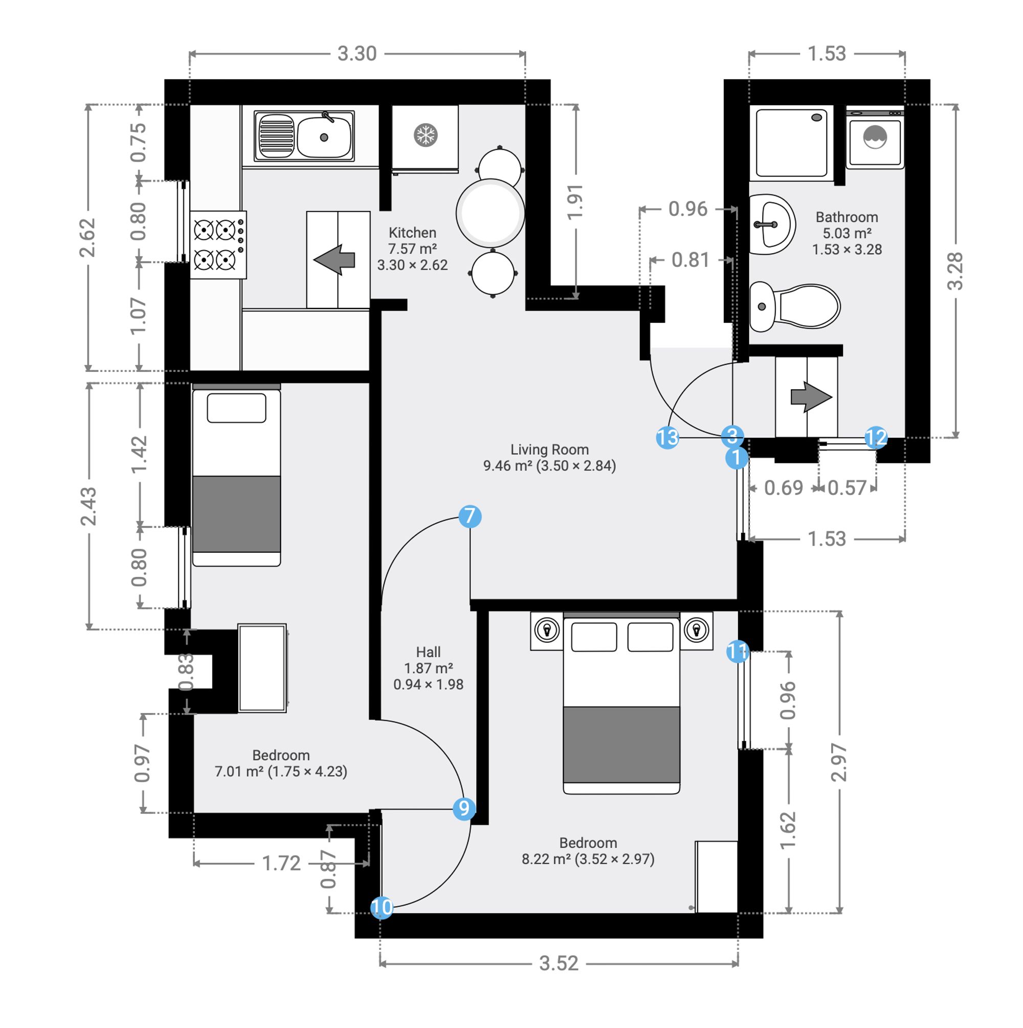 Flat 3 17 Egerton Crescent, Manchester, Manchester floorplan