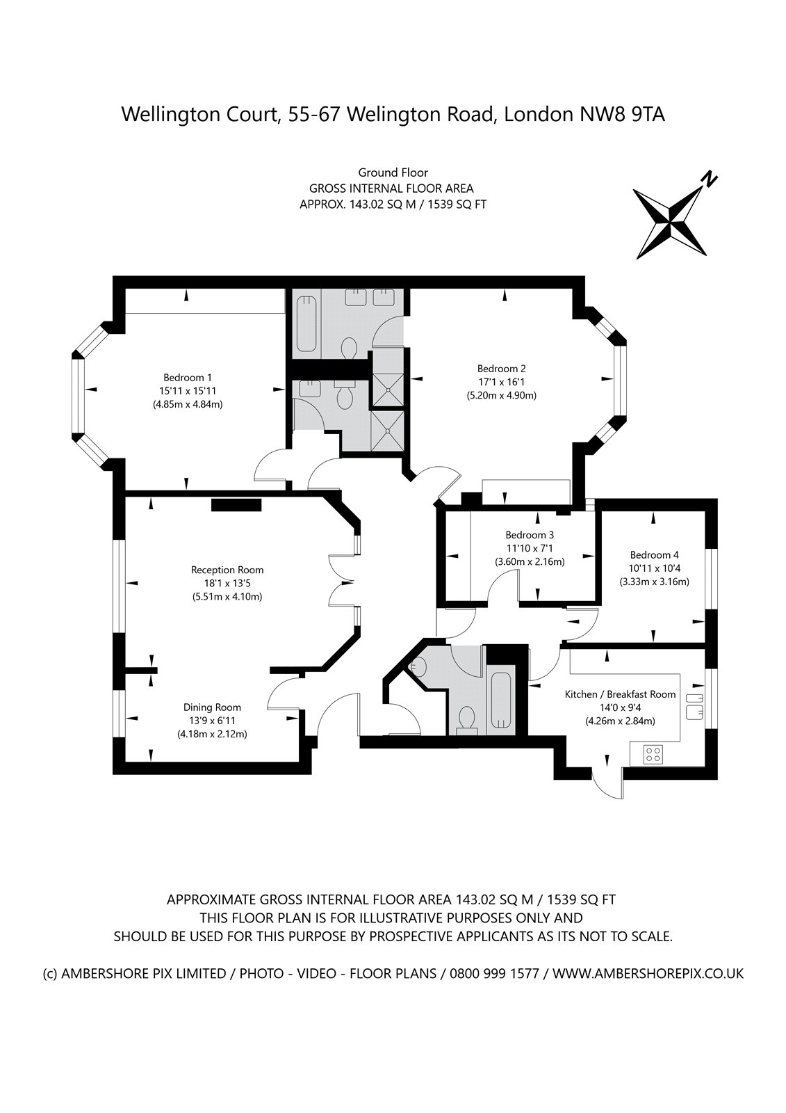 Flat 15, Wellington Court 55-67,, Wellington Road, London floorplan