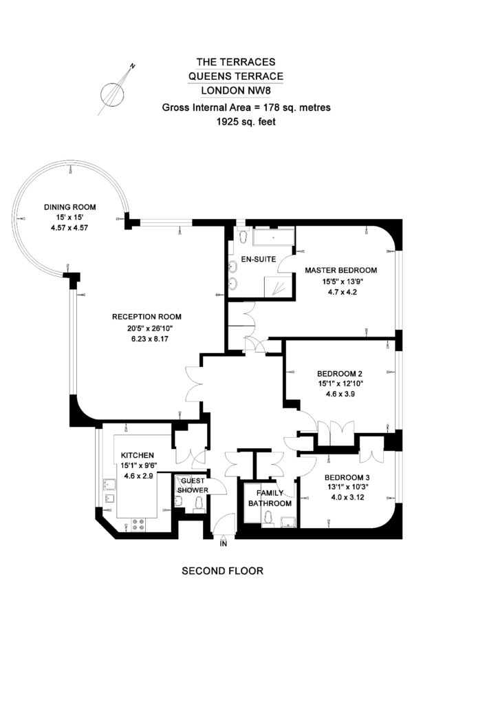 Flat 9, The Terraces,2, Queens Terrace, London floorplan