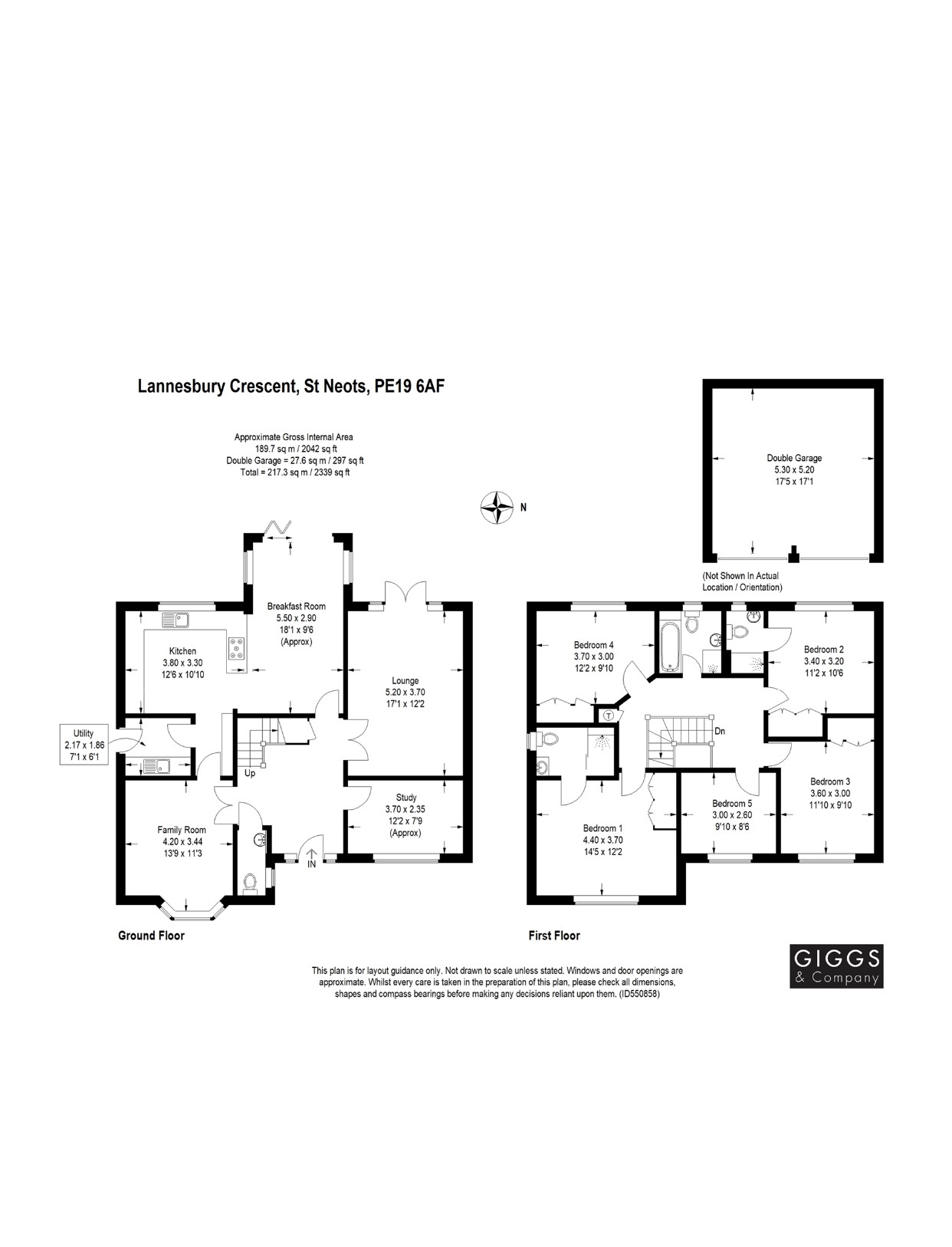 5 Bedrooms Detached house for sale in Lannesbury Crescent, St. Neots, Cambridgeshire PE19