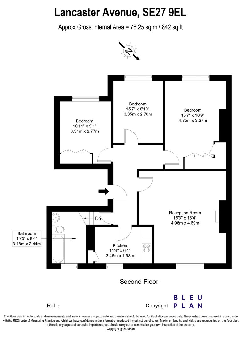 D, 35, Lancaster Avenue, London floorplan