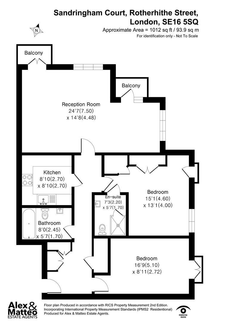 Flat 14 Sandringham Court, King & Queen Wharf, Rotherhithe Street, Rotherhithe floorplan