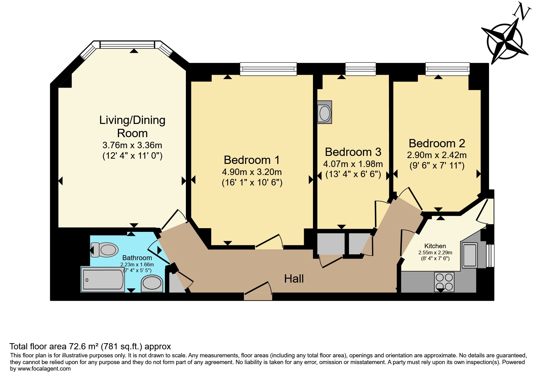 Flat 107, Queens Court, Queensway, London floorplan