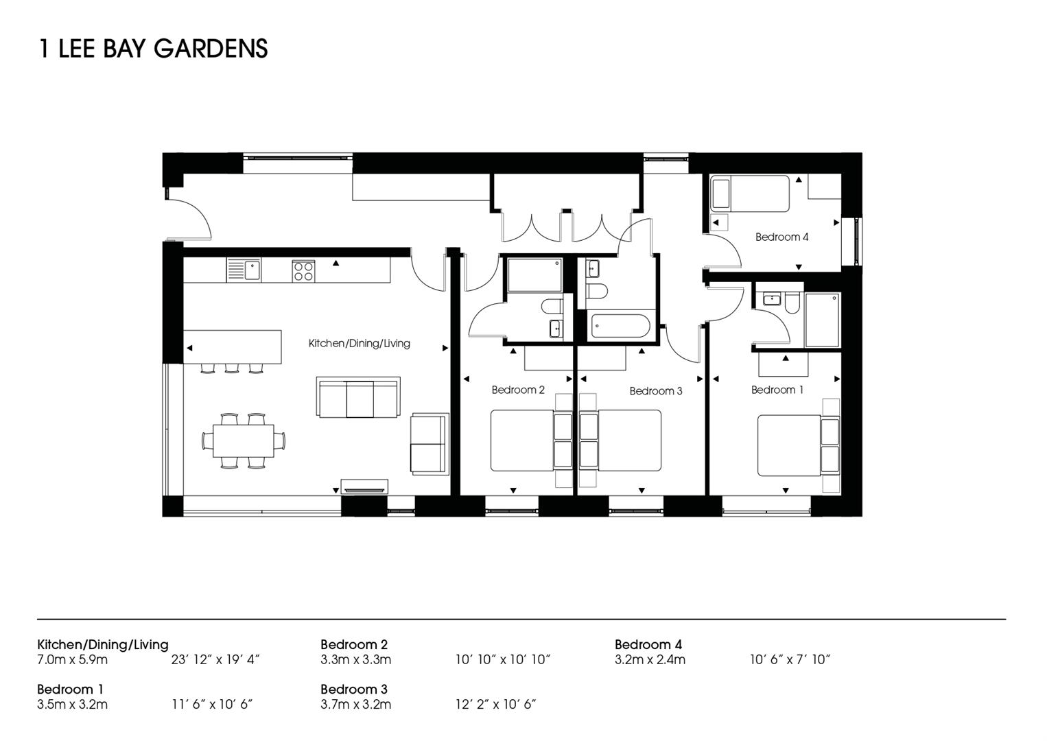 House 1, Lee Bay Gardens, Lee Ilfracombe floorplan