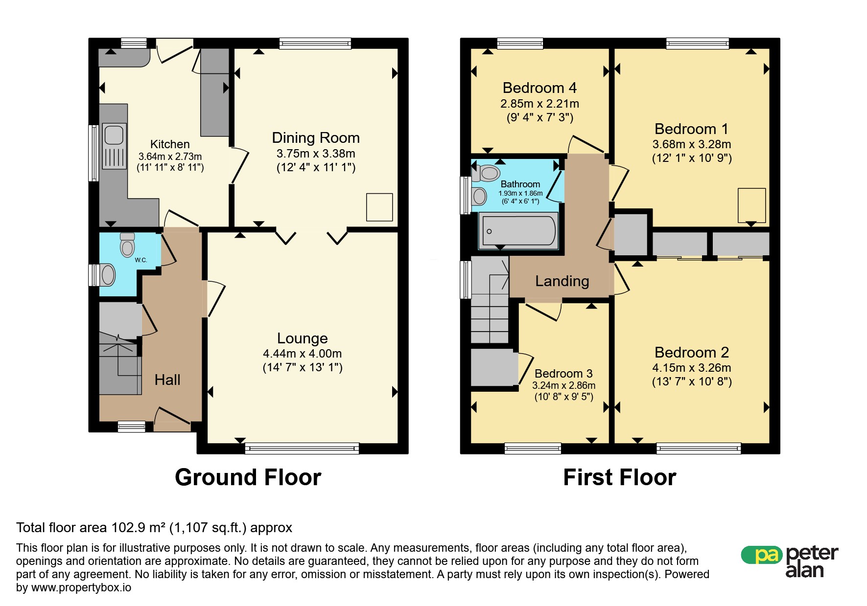 21, Rutland Close, Barry floorplan