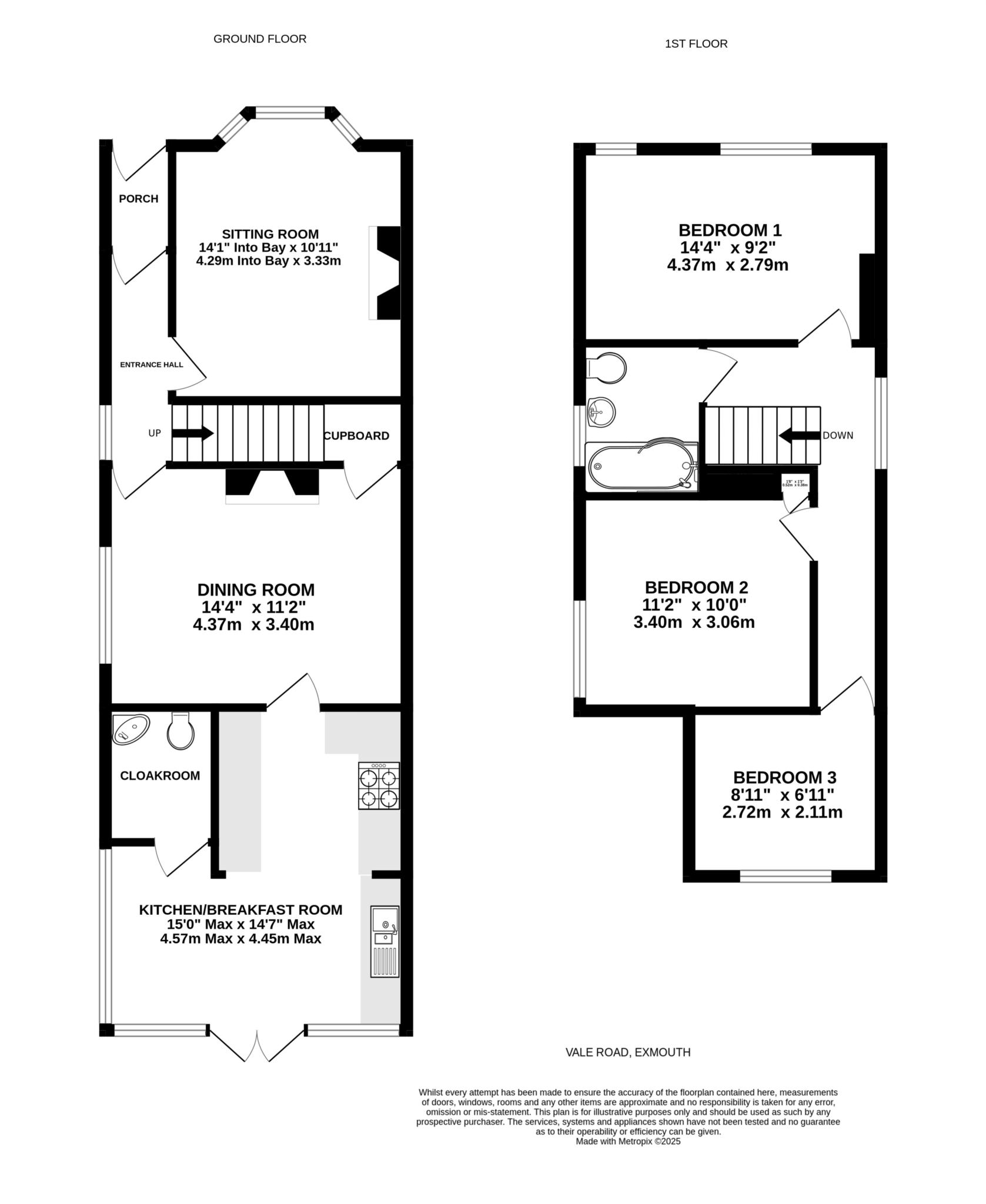 11, Vale Road, Exmouth floorplan