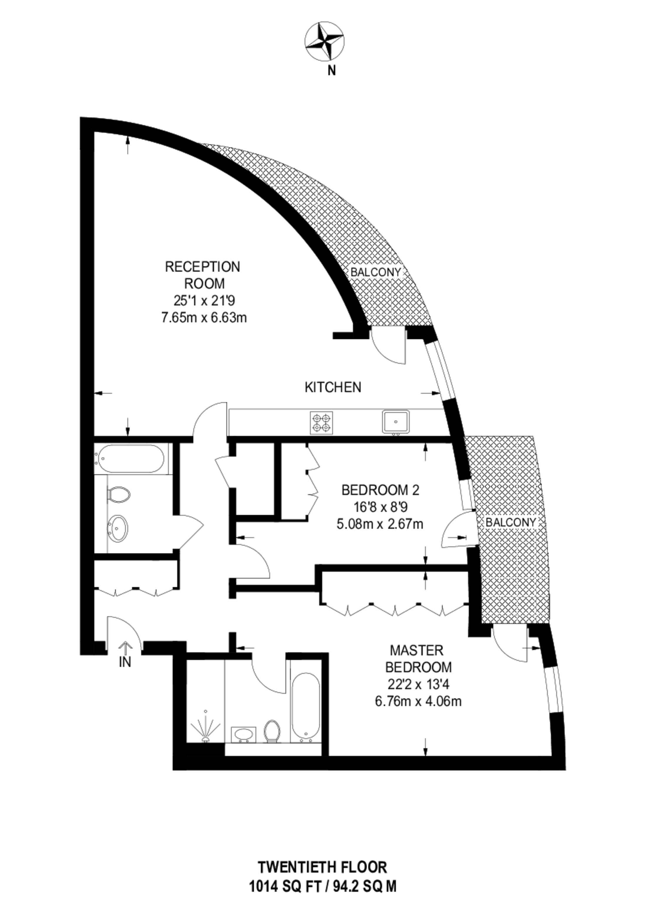 Biscayne Avenue, Canary Wharf floorplan