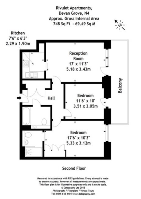 2 Bedrooms Flat to rent in Rivulet Apartments, Woodberry Down, London N4