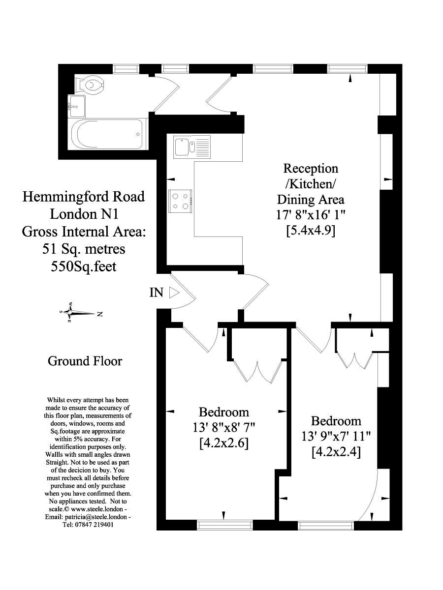 2 Bedrooms Flat to rent in Hemingford Road, London N1