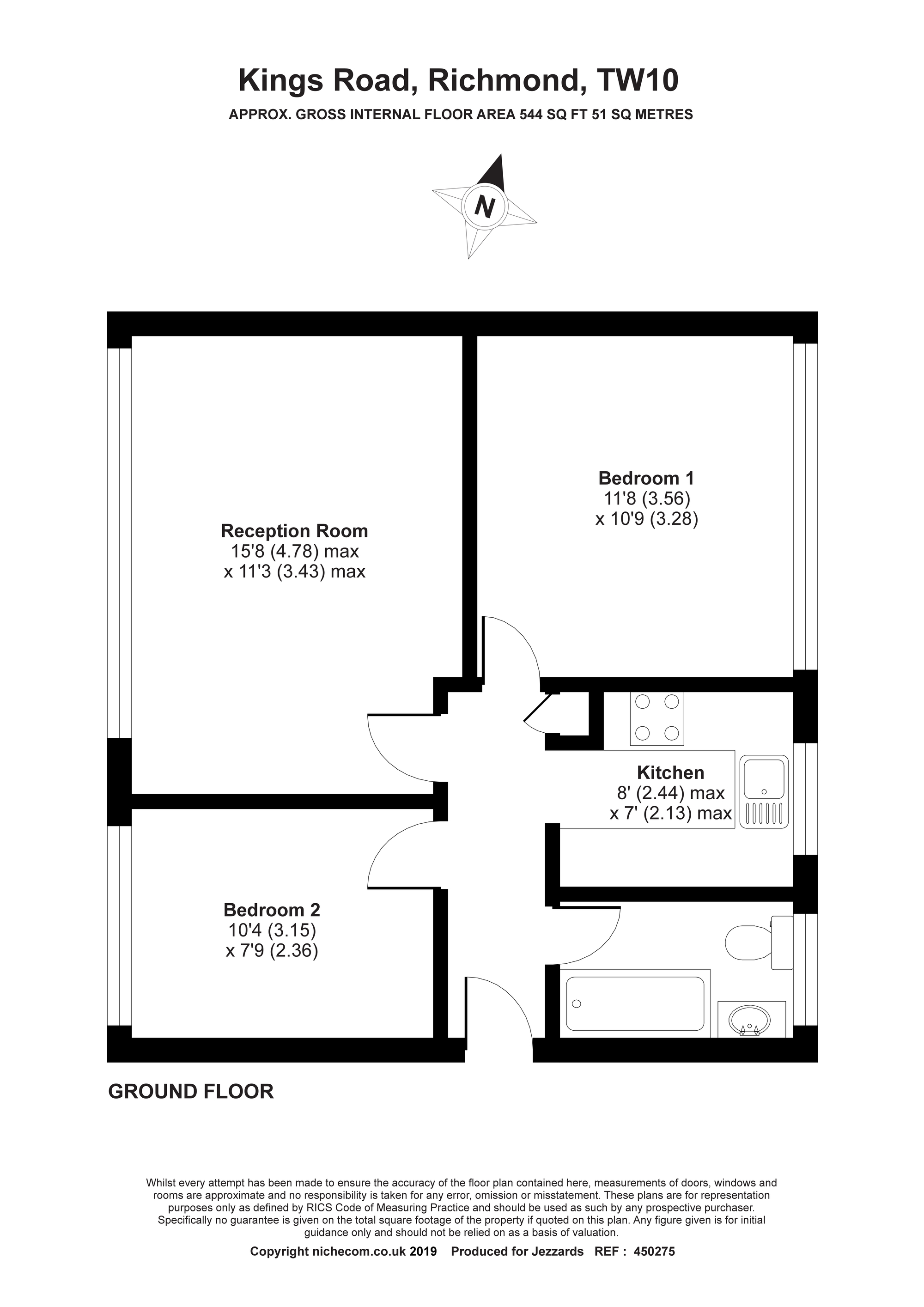 2 Bedrooms Flat to rent in Kings Road, Richmond TW10