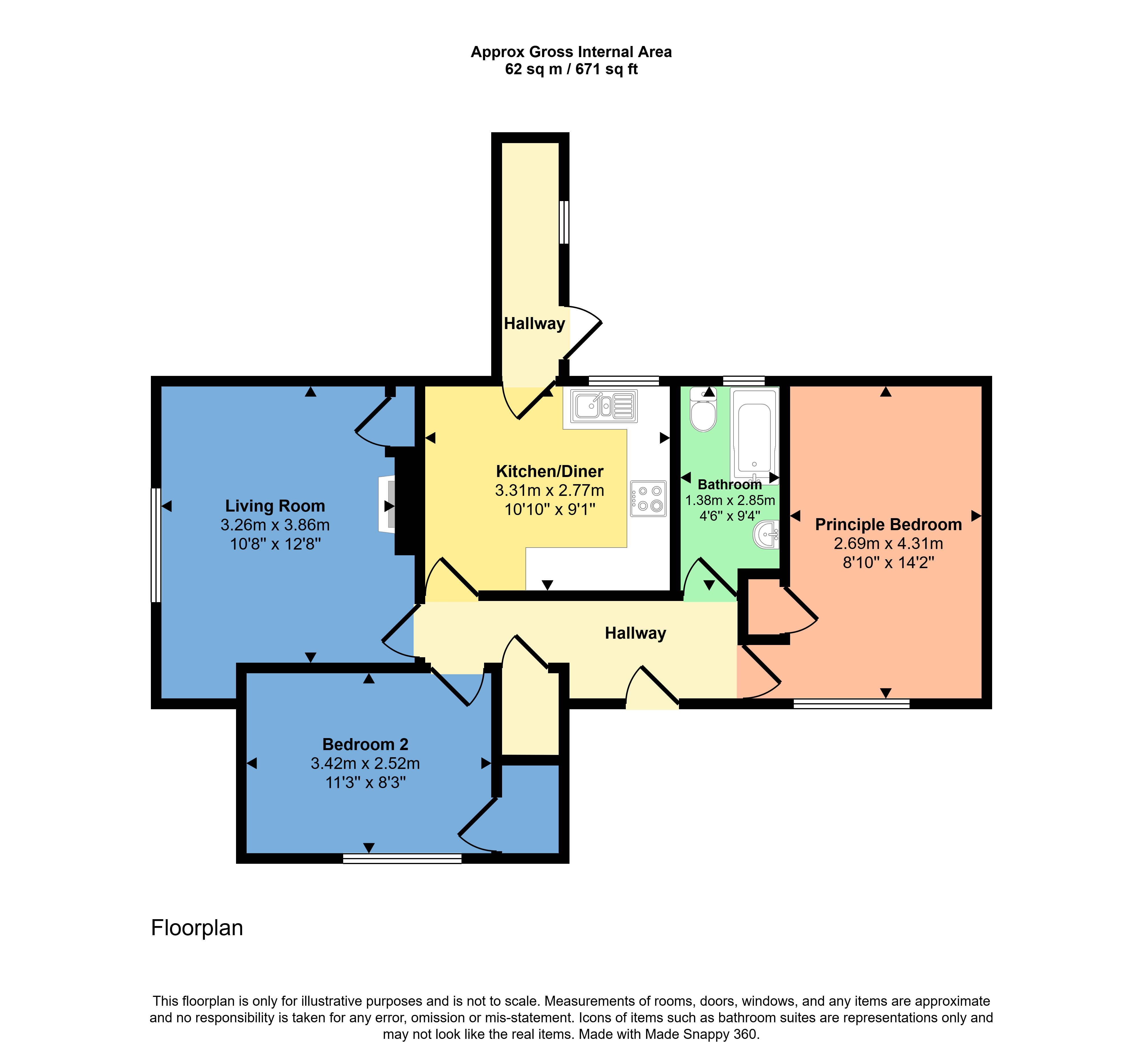 11, Woodville Road, Bude floorplan