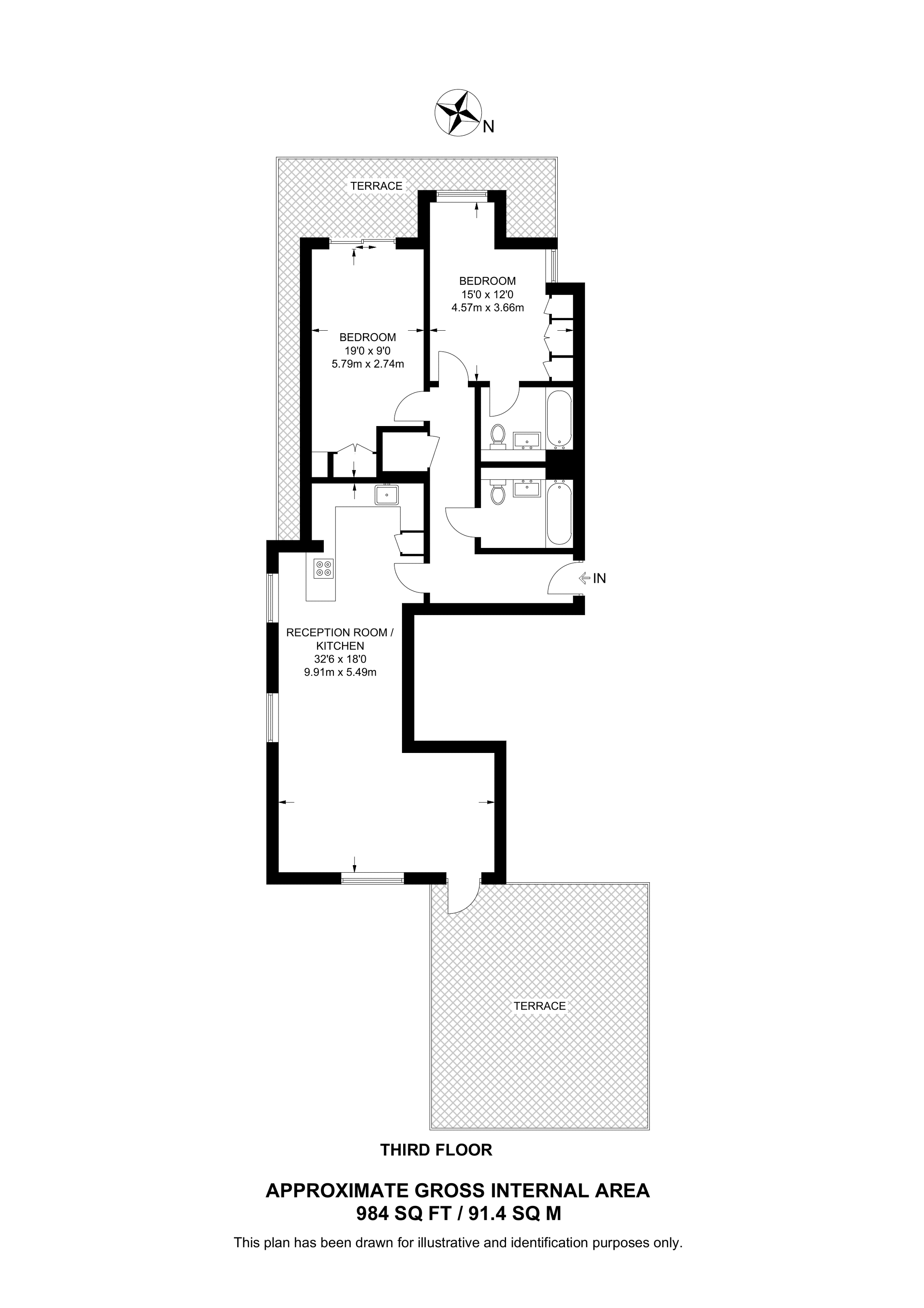 Cascades Apartments, Hampstead floorplan