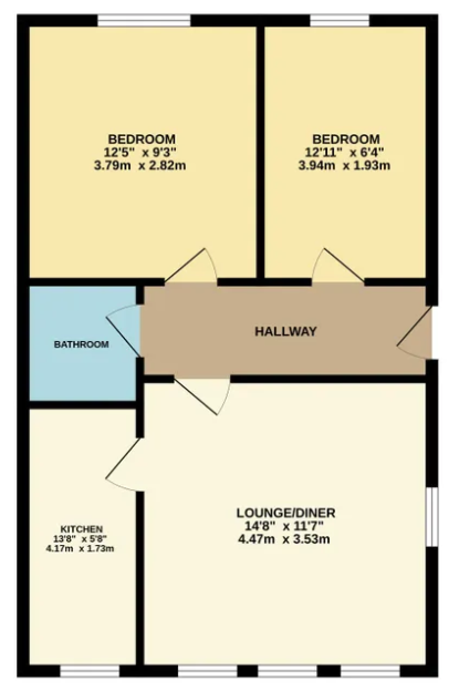 Flat 1, 16 - 17 , THE TRIANGLE, Bournemouth floorplan
