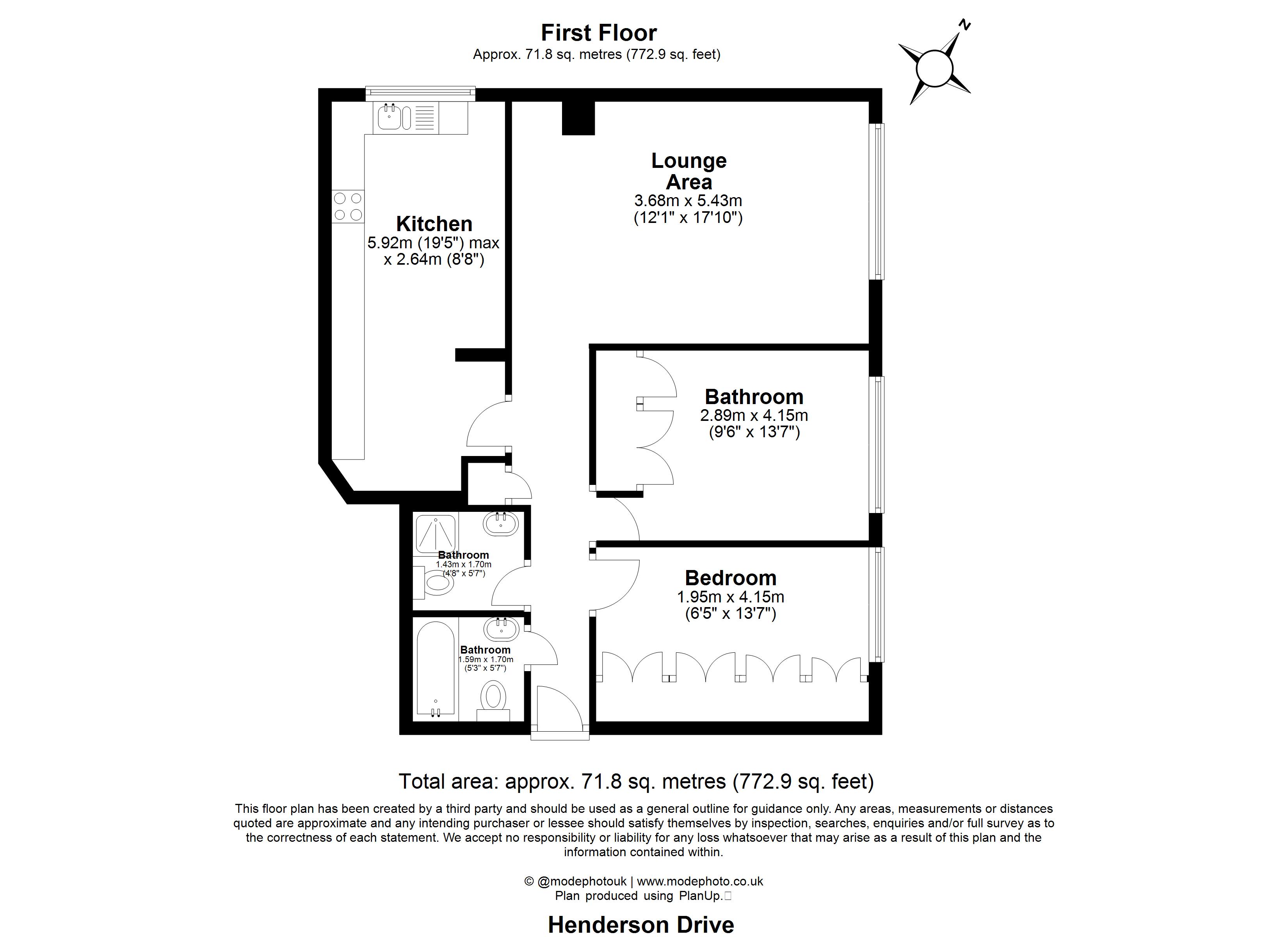 15 Pennyford Court, Henderson Drive, London floorplan