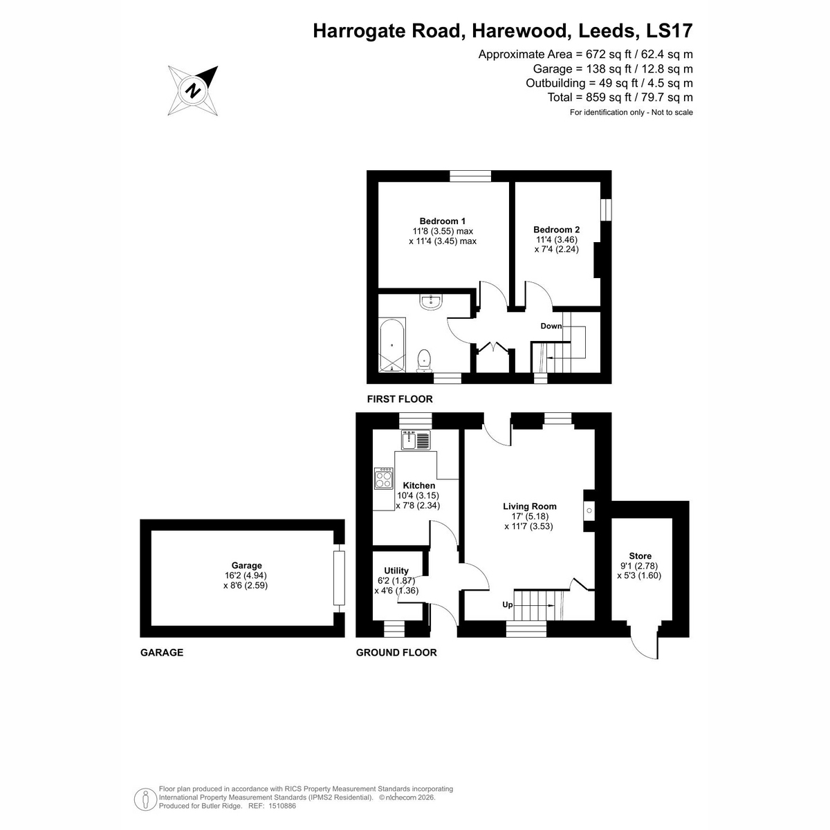 64, Harrogate Road, Leeds floorplan