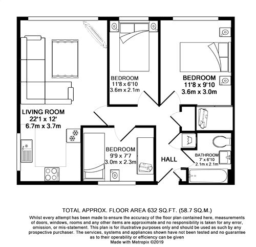 3 Bedrooms Flat to rent in 2 Mortlake Close, Croydon, Surrey CR0