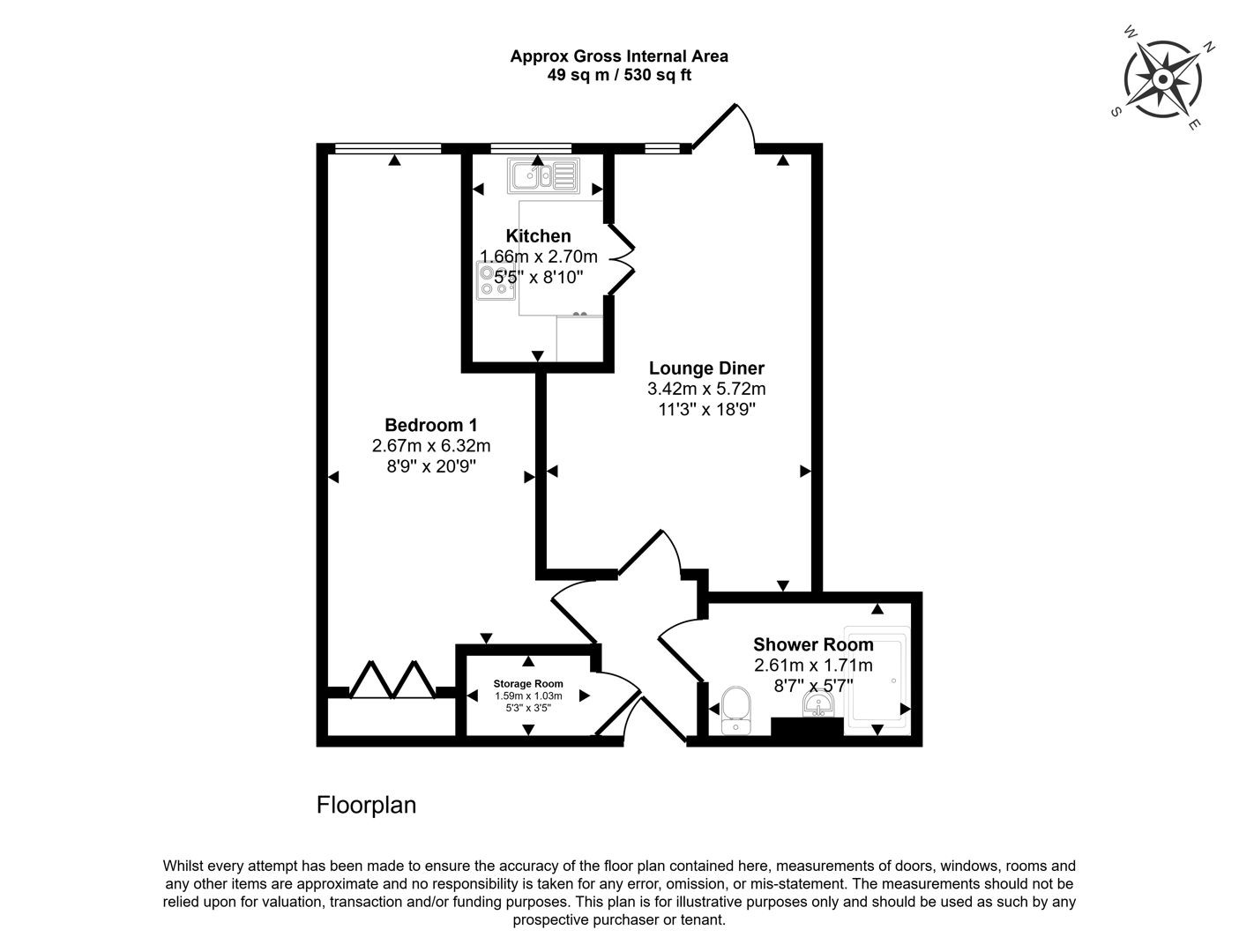 Flat 12, Warner Court, Yorktown Road, Sandhurst floorplan